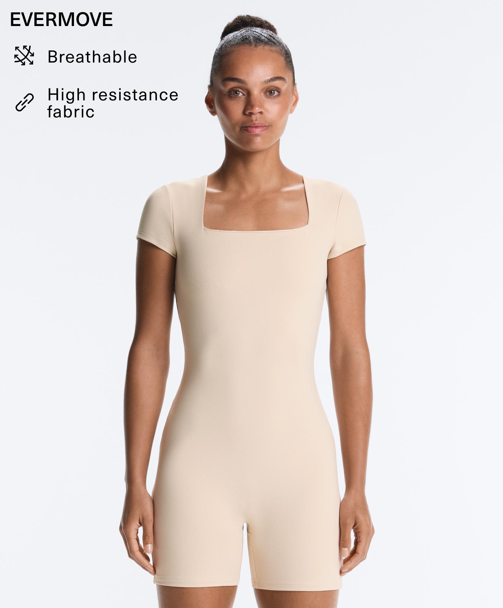 Evermove square neck short jumpsuit