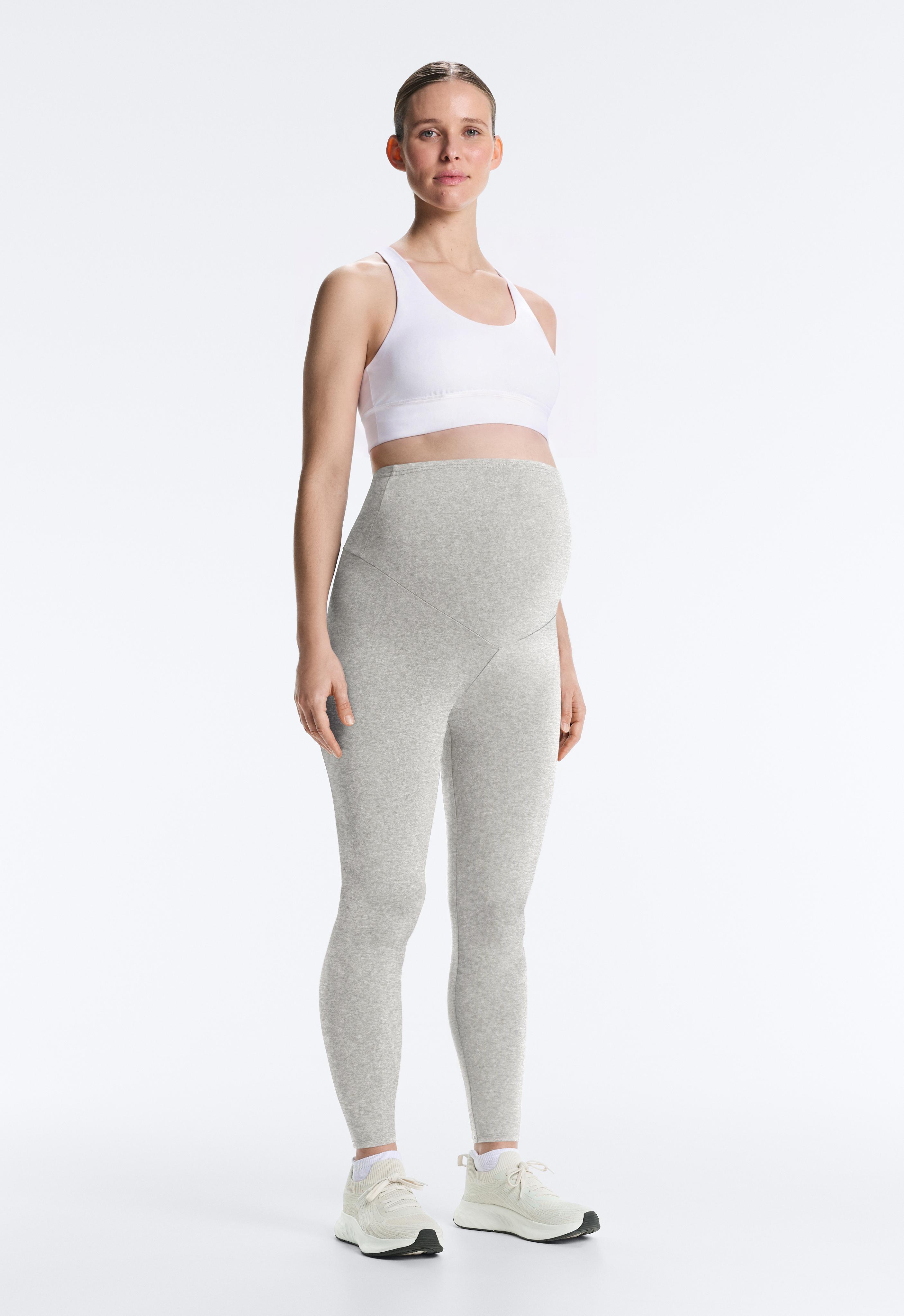 Comfortlux 65cm heathered maternity leggings — PALE GREY
