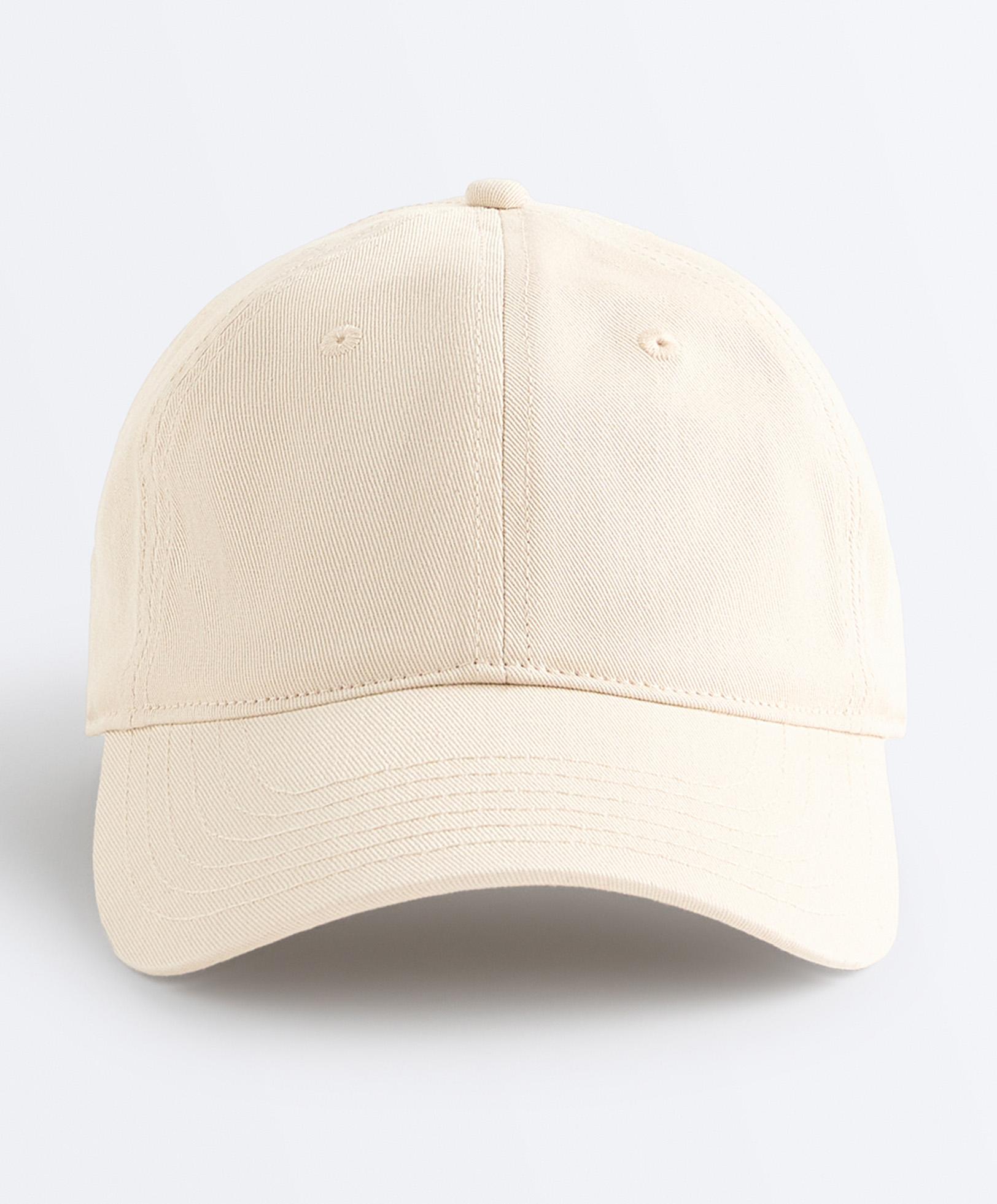 Washed-effect 100% cotton cap — PALE BEIGE