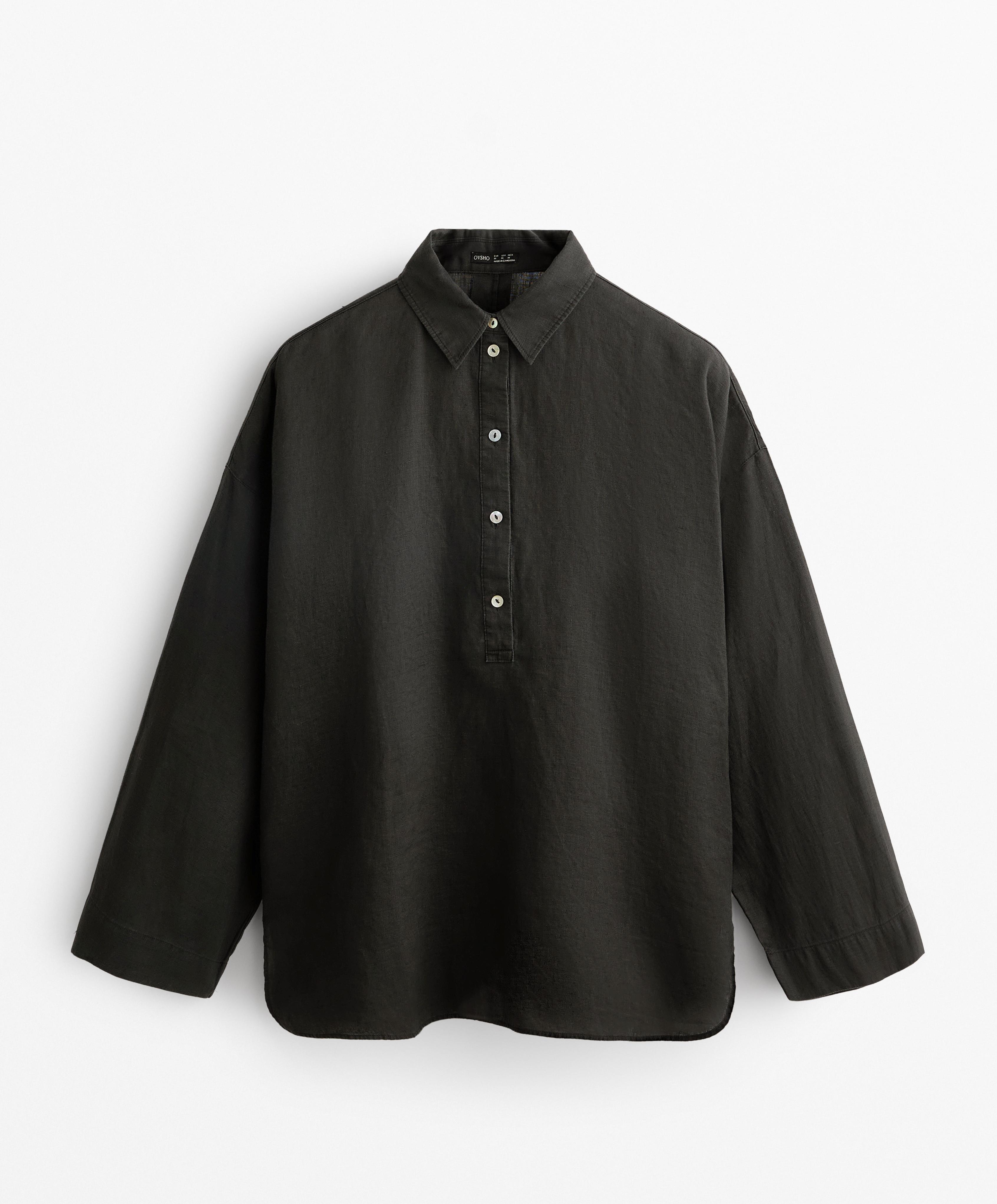 Oversize shirt in 100% linen