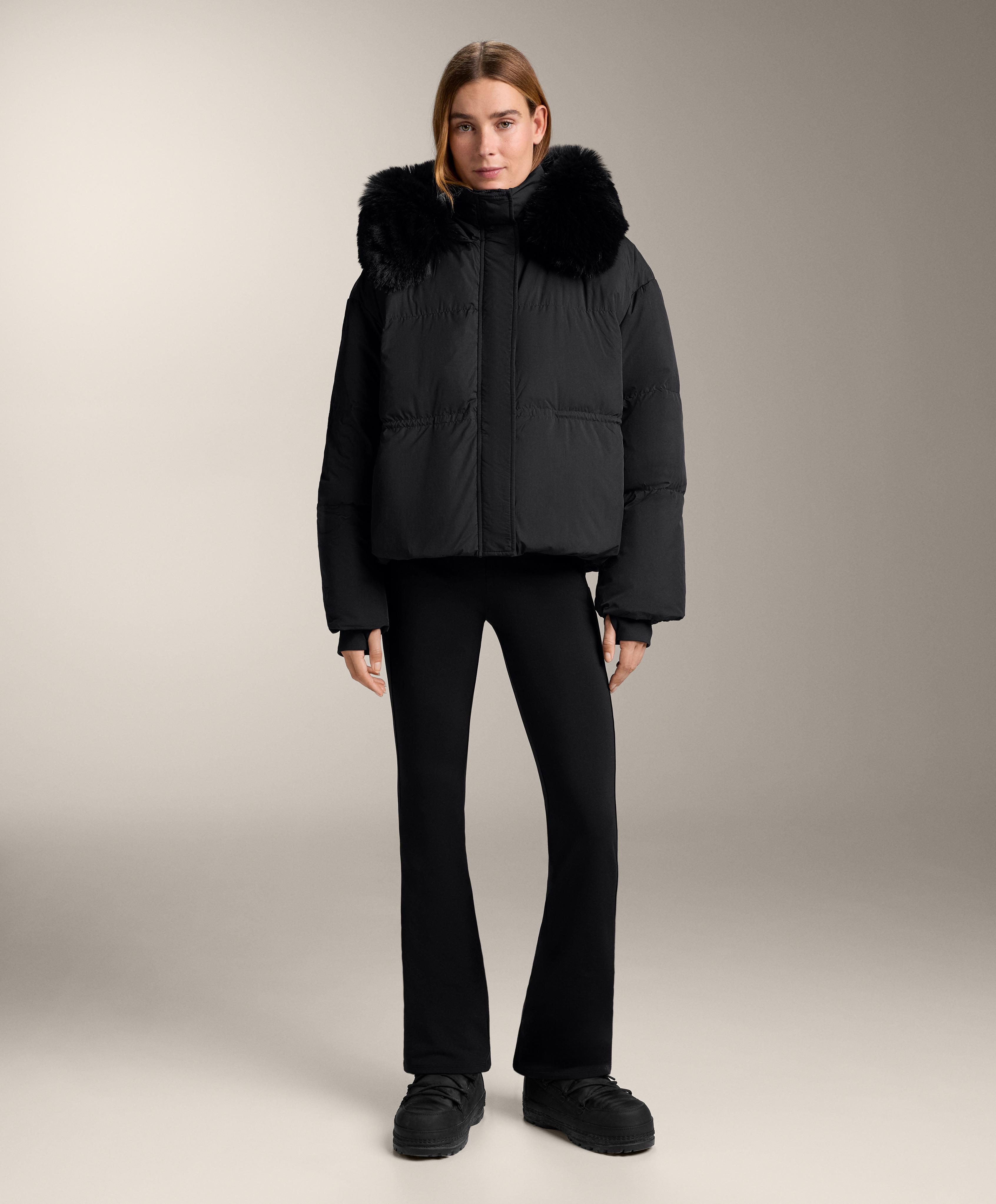 Short 100% down padded jacket — BLACK