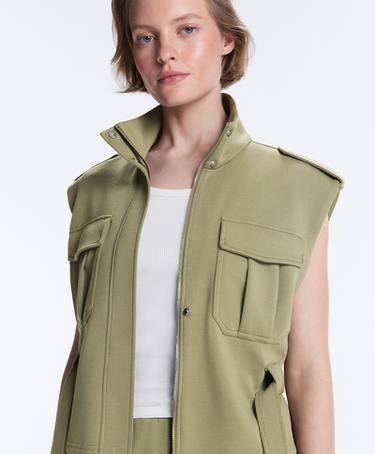 Utility piqué gilet with cotton belt — YELLOW GREEN 8