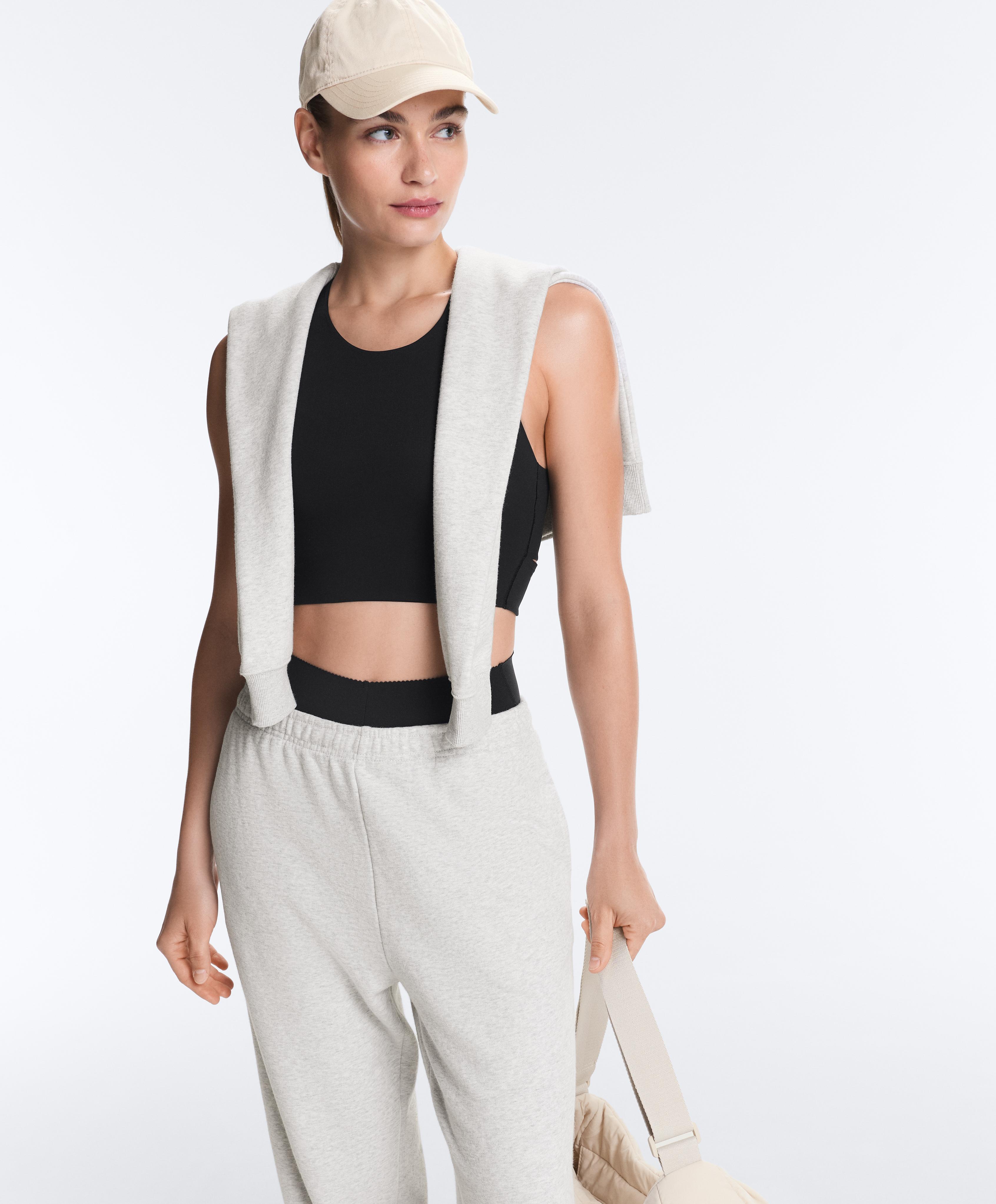 Light Touch crossover back tank top — BLACK