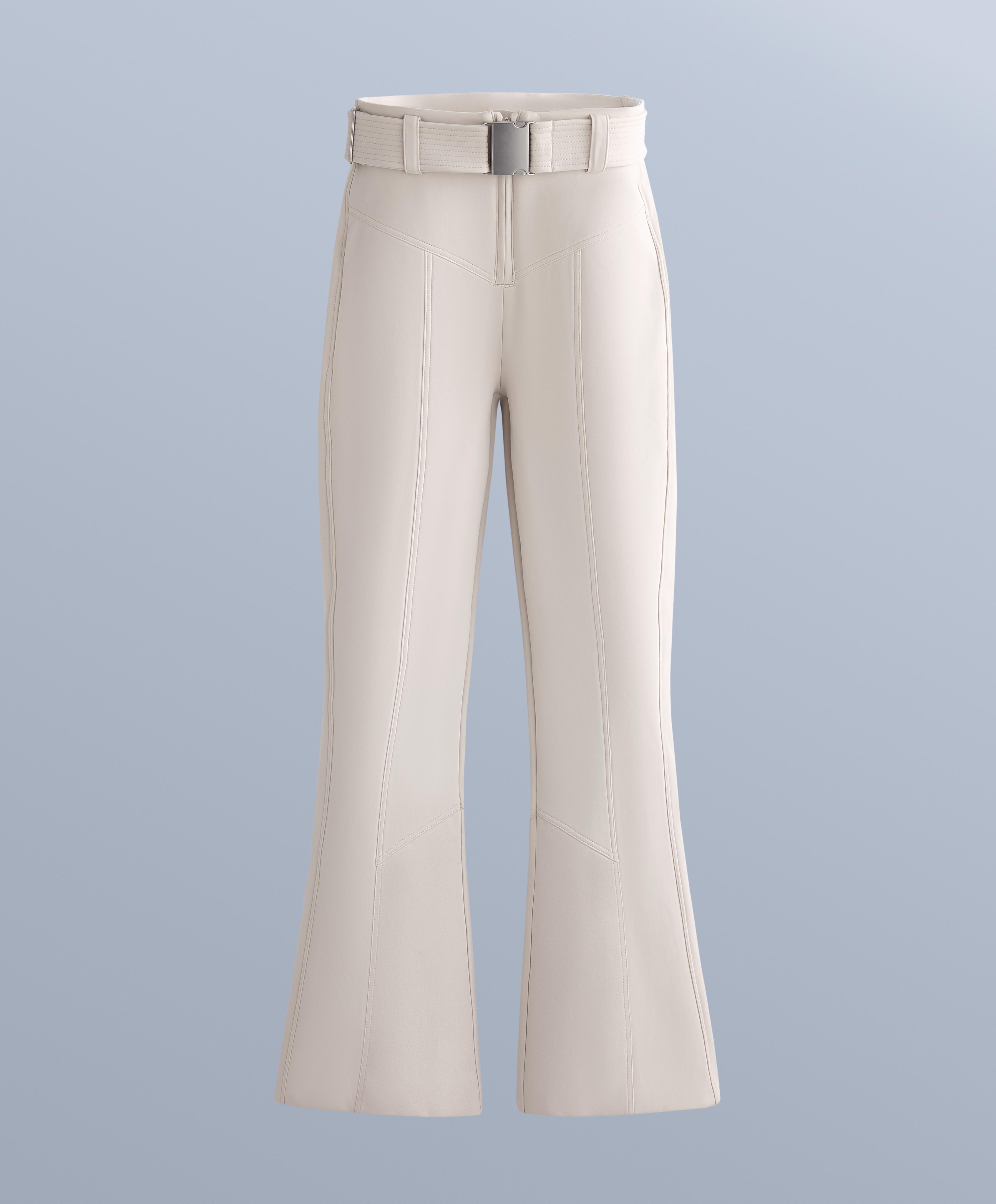 Water-resistant high-rise flare stretch SKI trousers — PALE MINK
