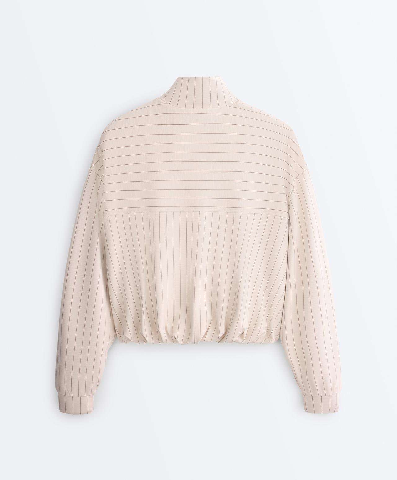 Striped jacket with puffed hem — SANDY