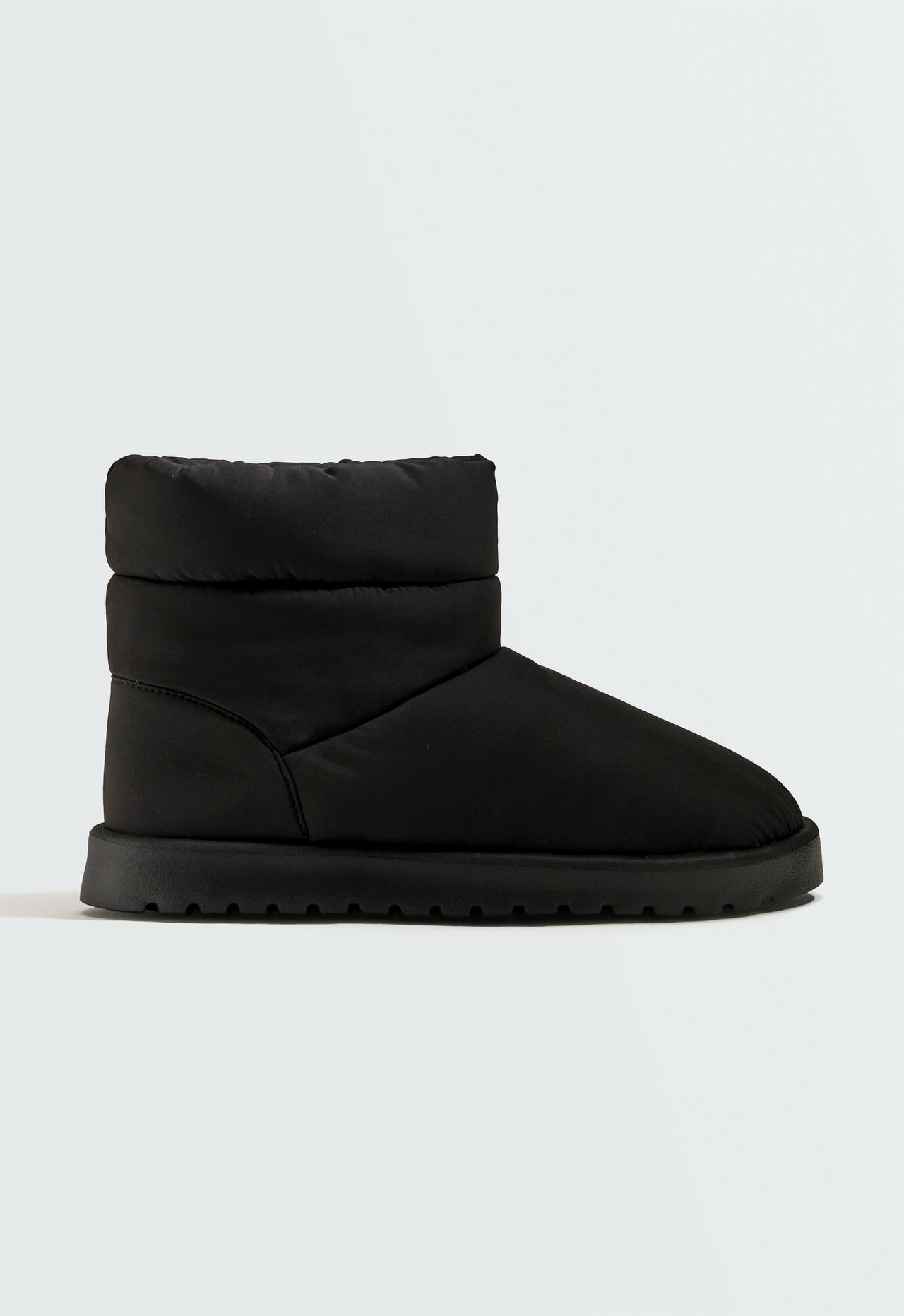 Water-repellent nylon ankle boot — BLACK