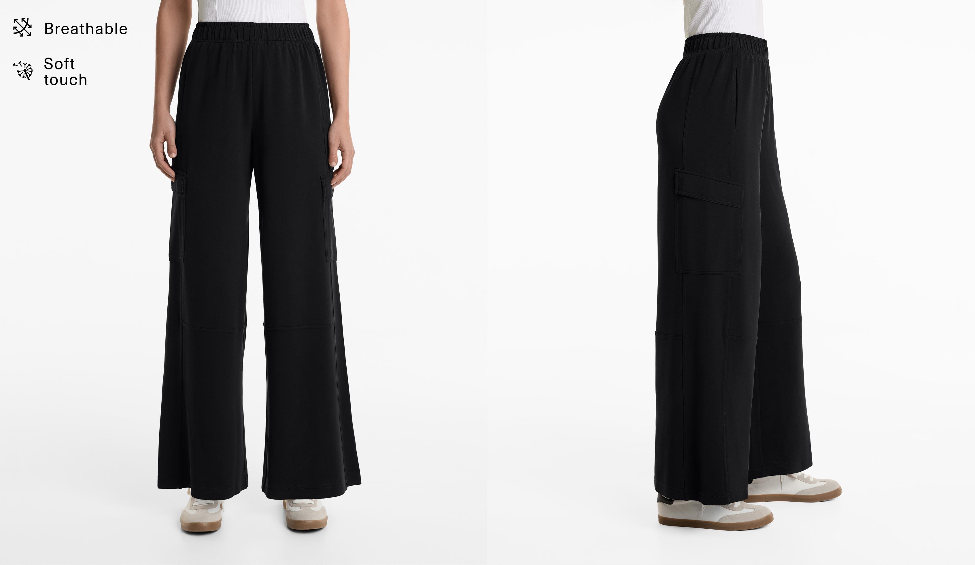 Cargo trousers with soft-touch modal