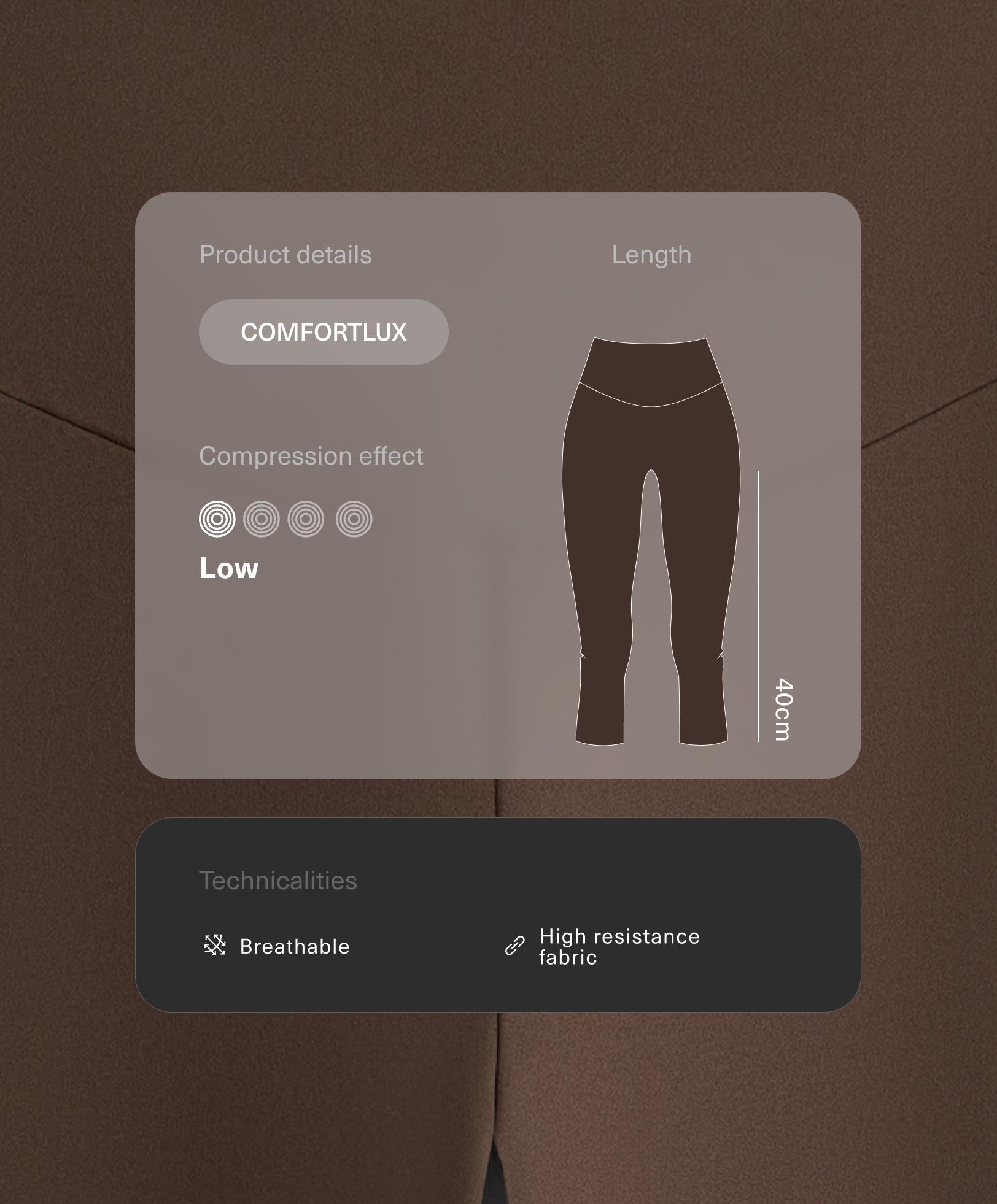 Comfortlux high-rise 40cm knee-length leggings — DARK BROWN