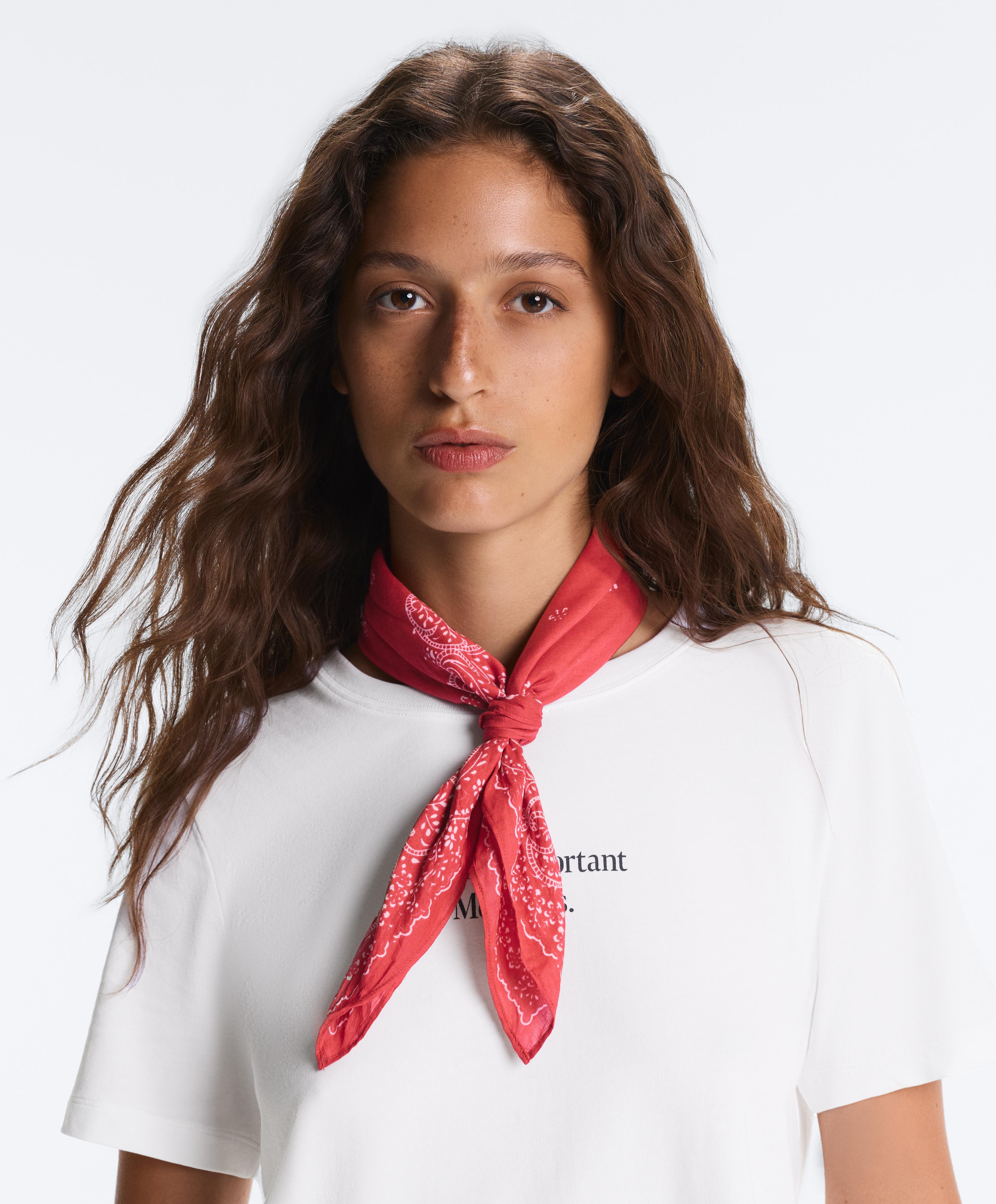 Printed 100% cotton bandana — RED