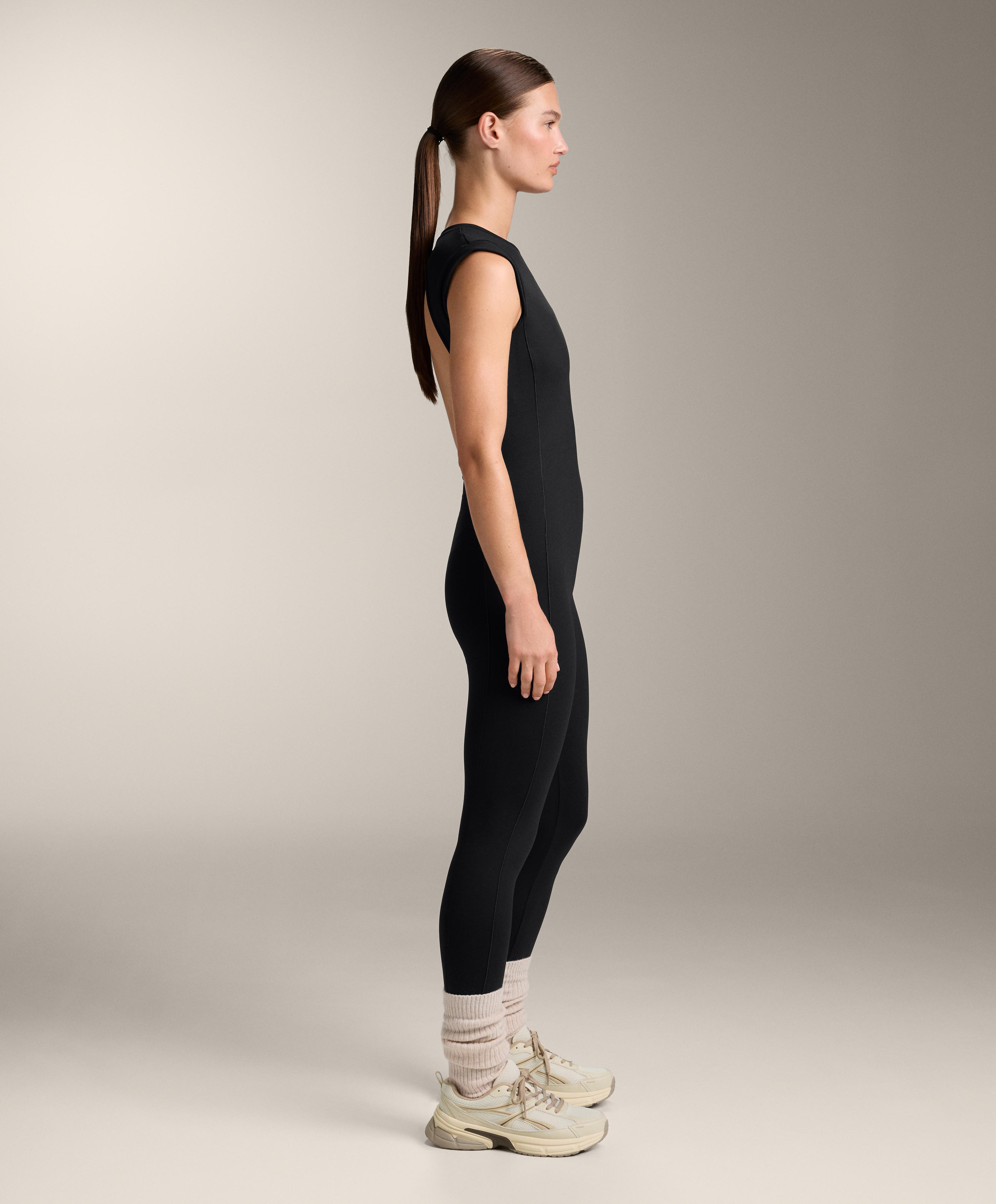 Evermove sleeveless long jumpsuit — BLACK