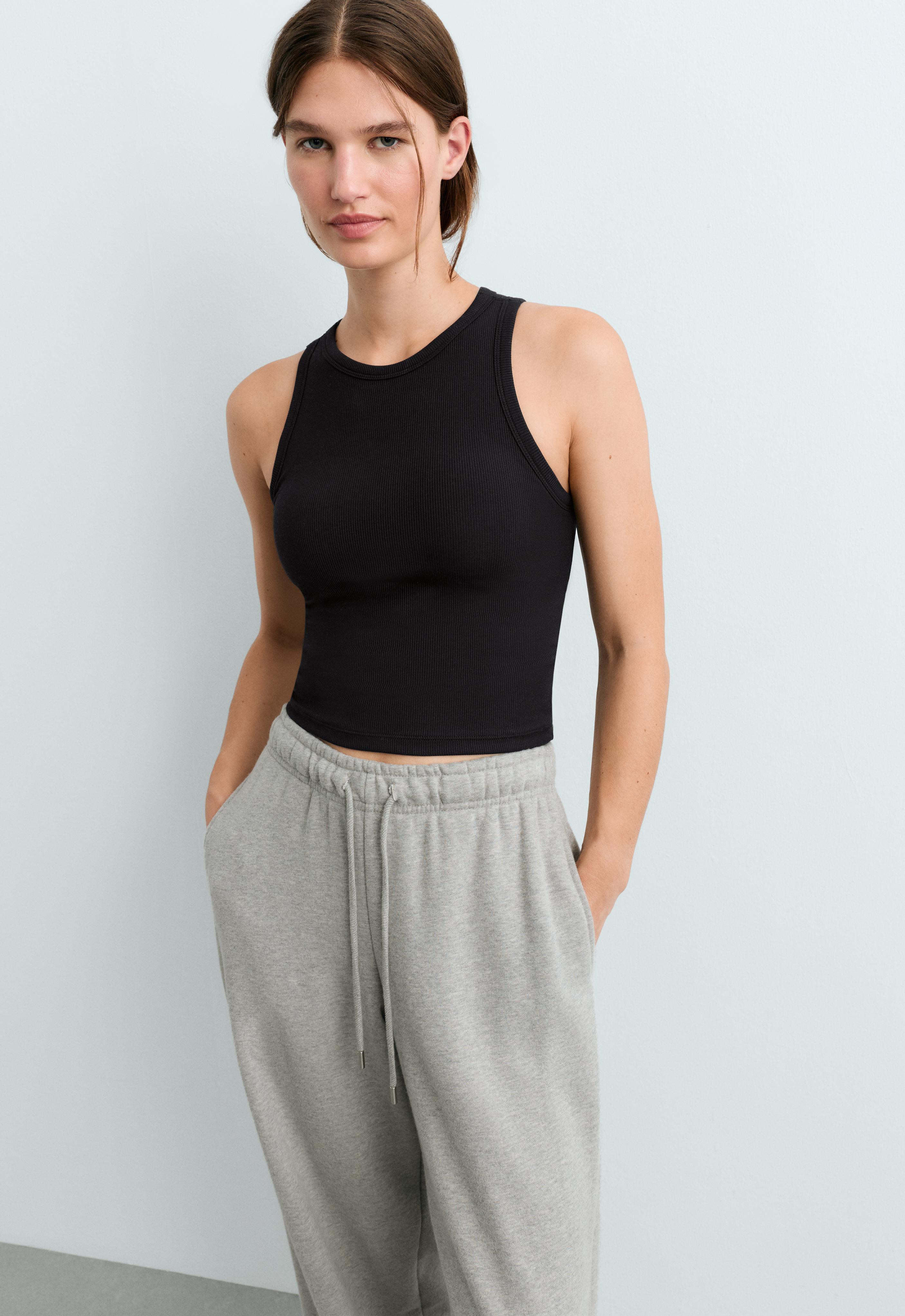 Rib modal blend long tank top