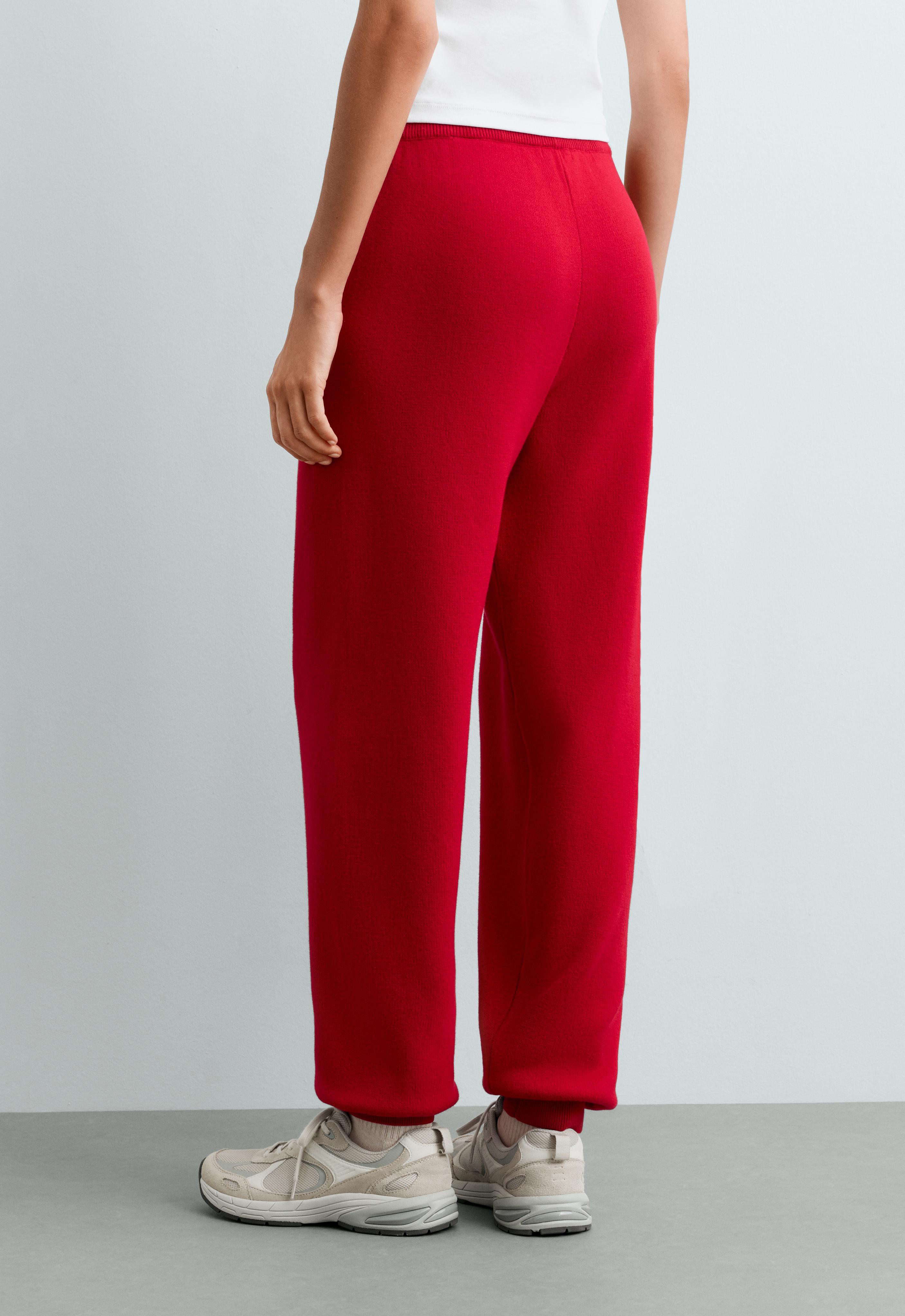 Cotton-blend knit joggers — STRAWBERRY