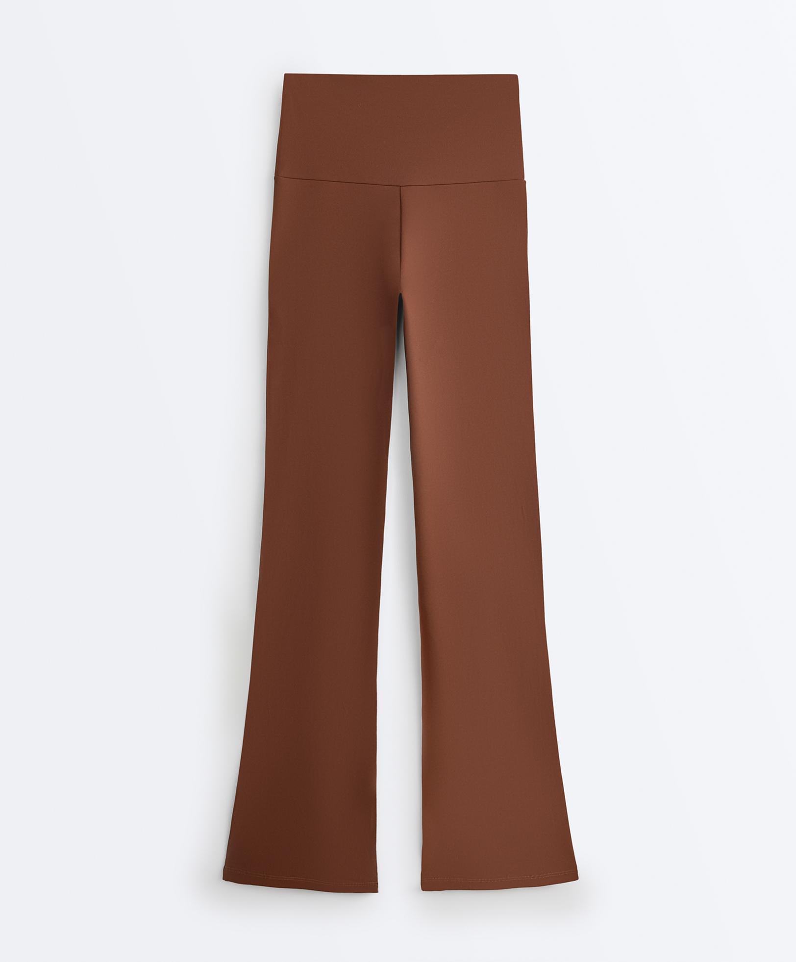 High-rise Comfortlux flare trousers — COFFEE