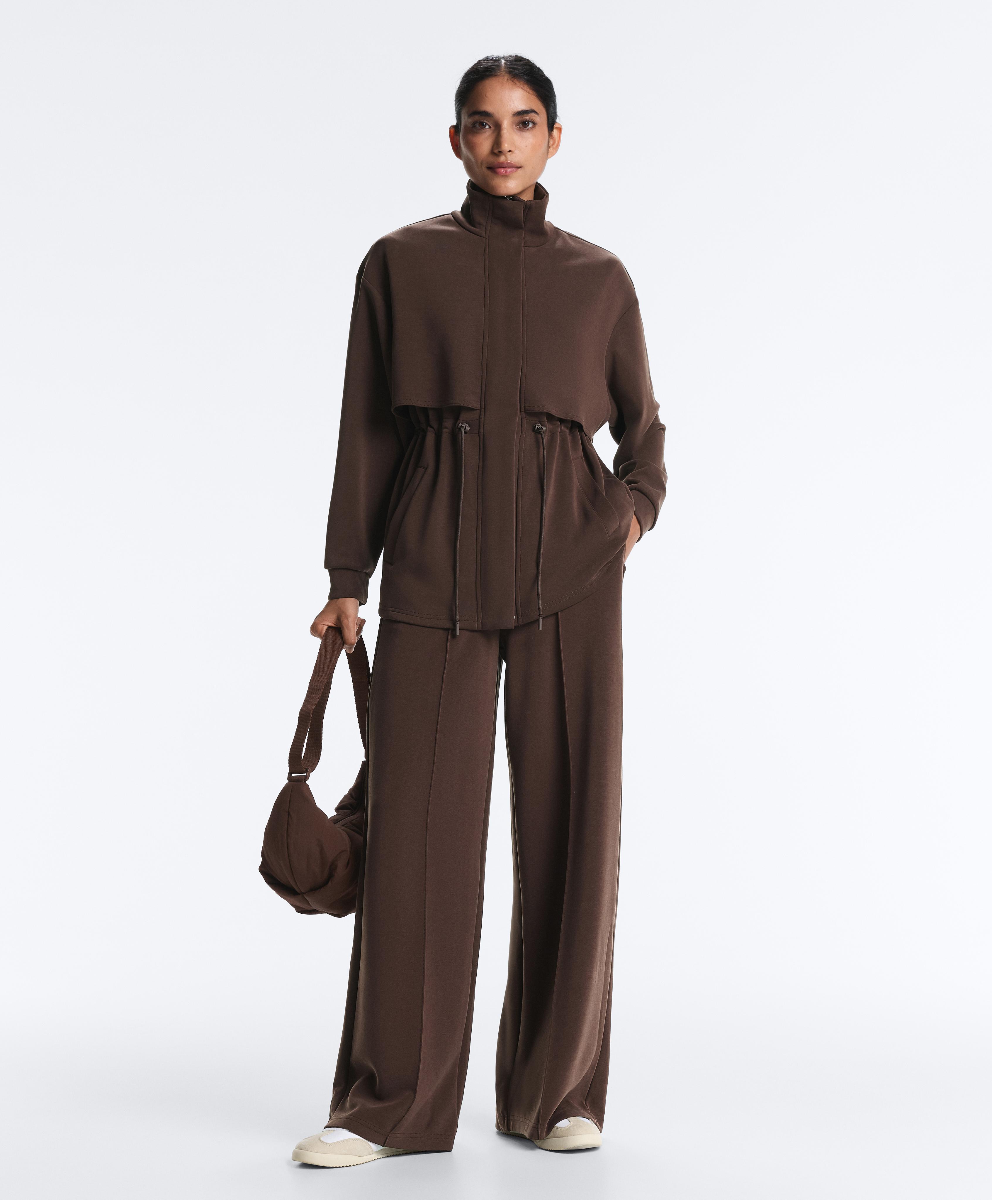 Long soft-touch jacket with modal and pockets | OYSHO United States