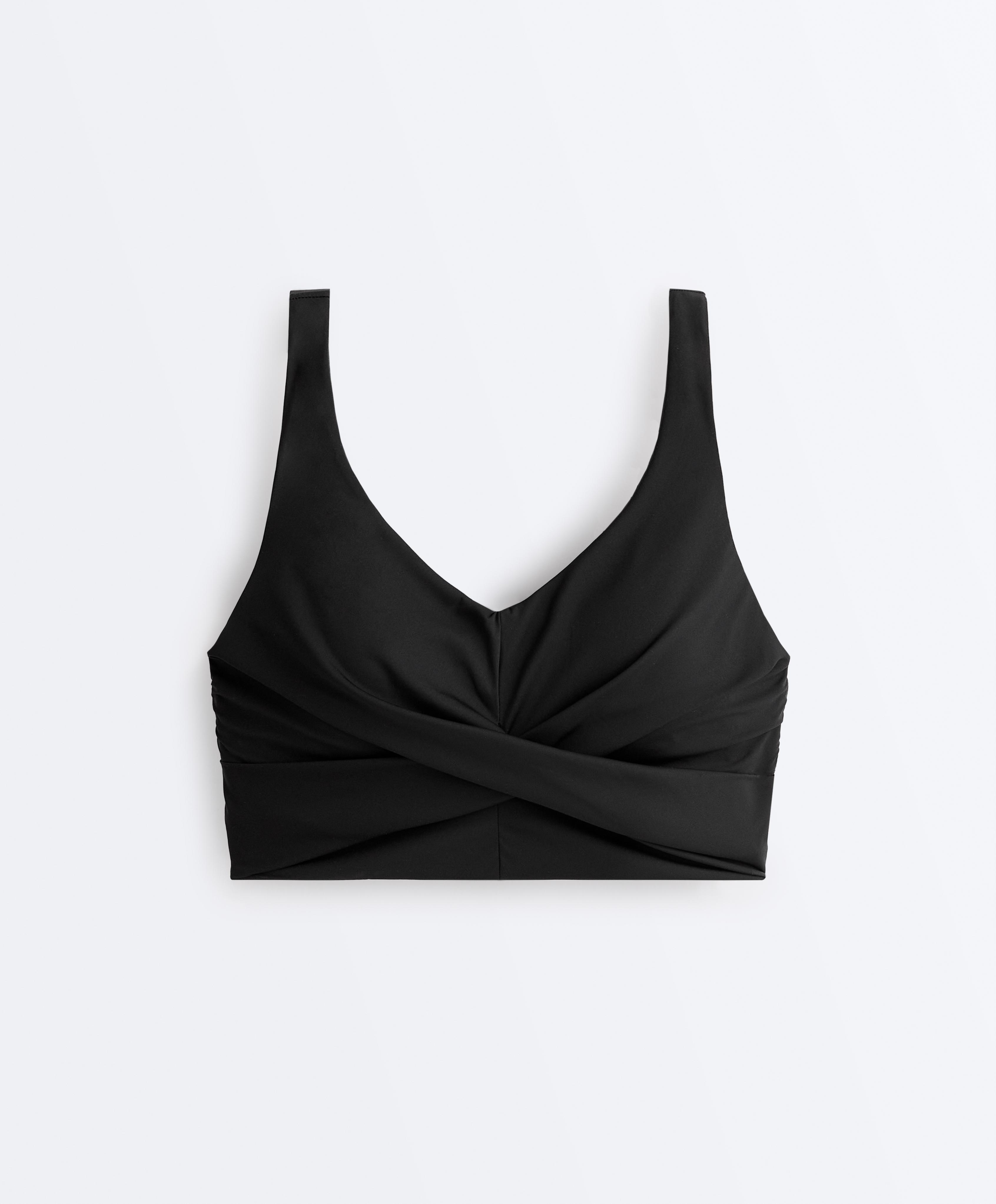 Light Touch crossover tank top — BLACK