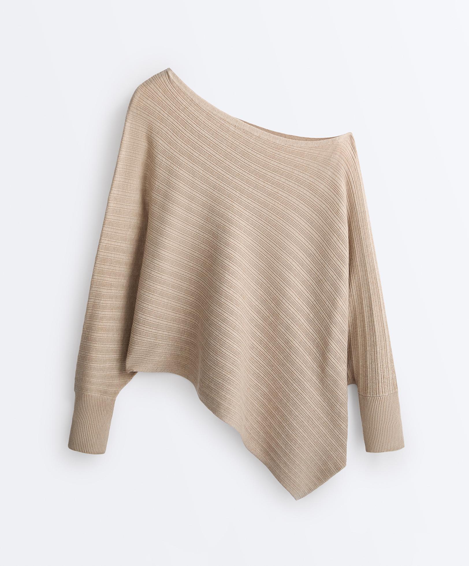 Knit rib cape jumper — SANDY