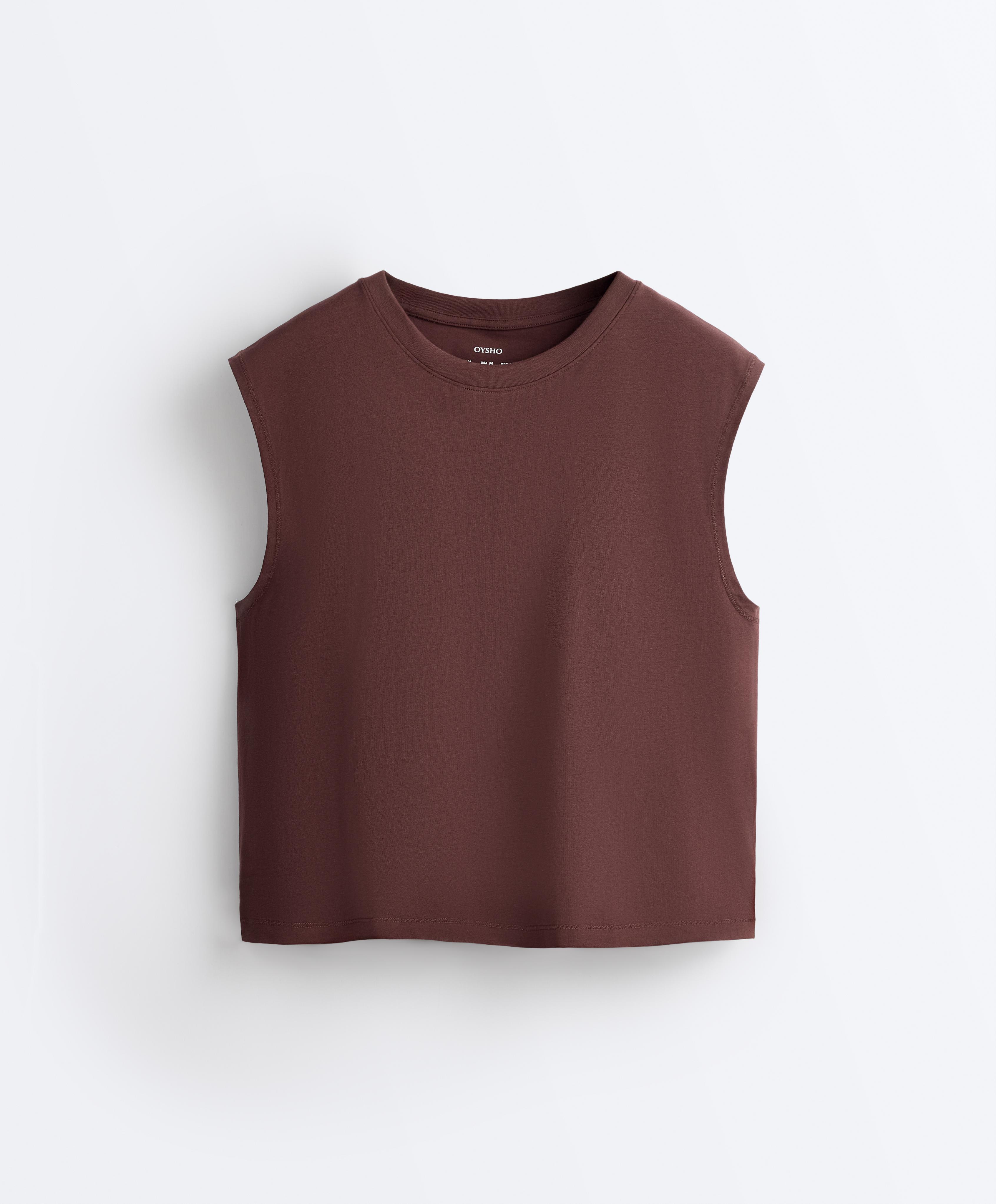 Cotton blend sleeveless T-shirt Cotton blend sleeveless T-shirt