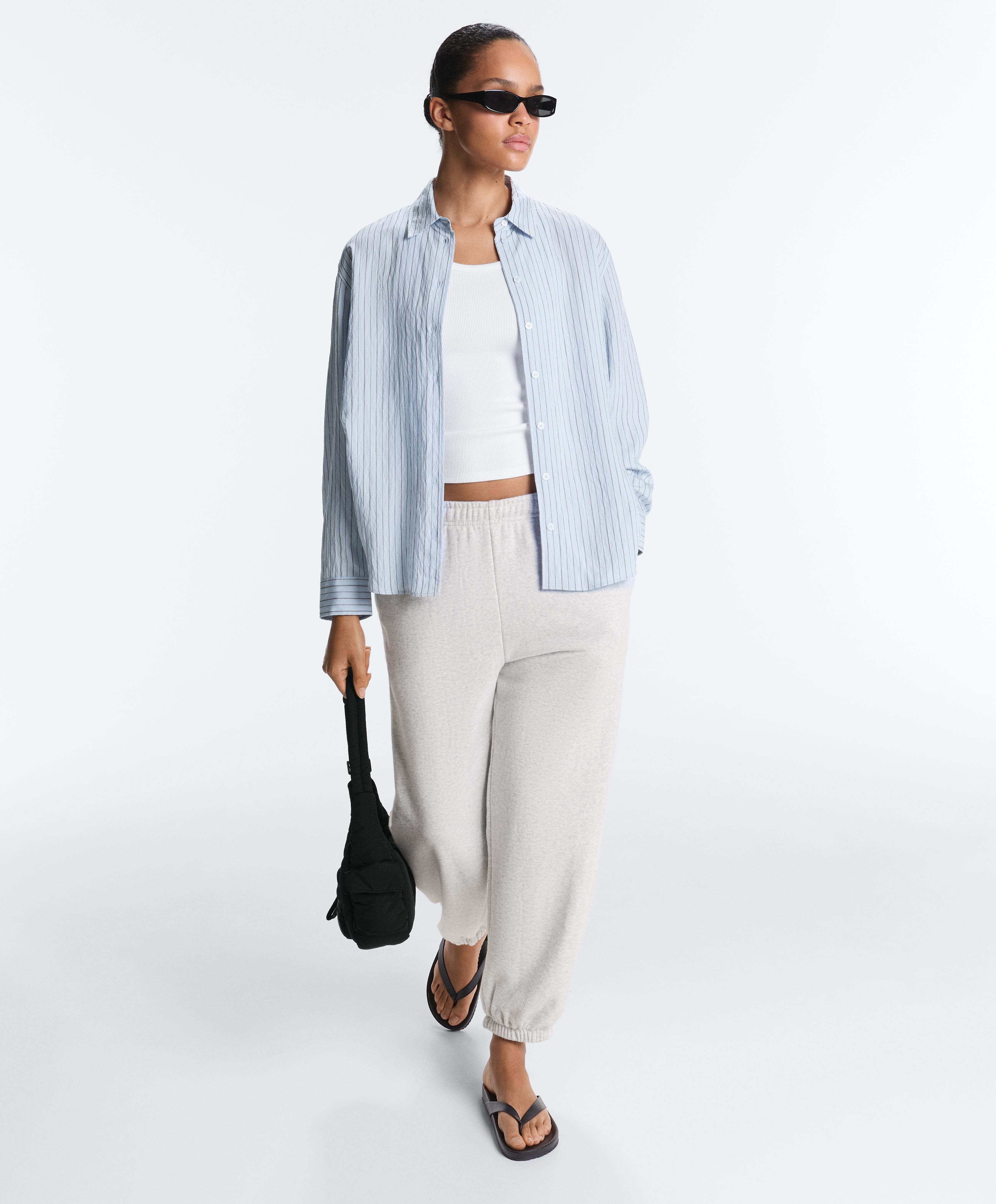 Slim-fit rib vest top with cotton and modal — WHITE