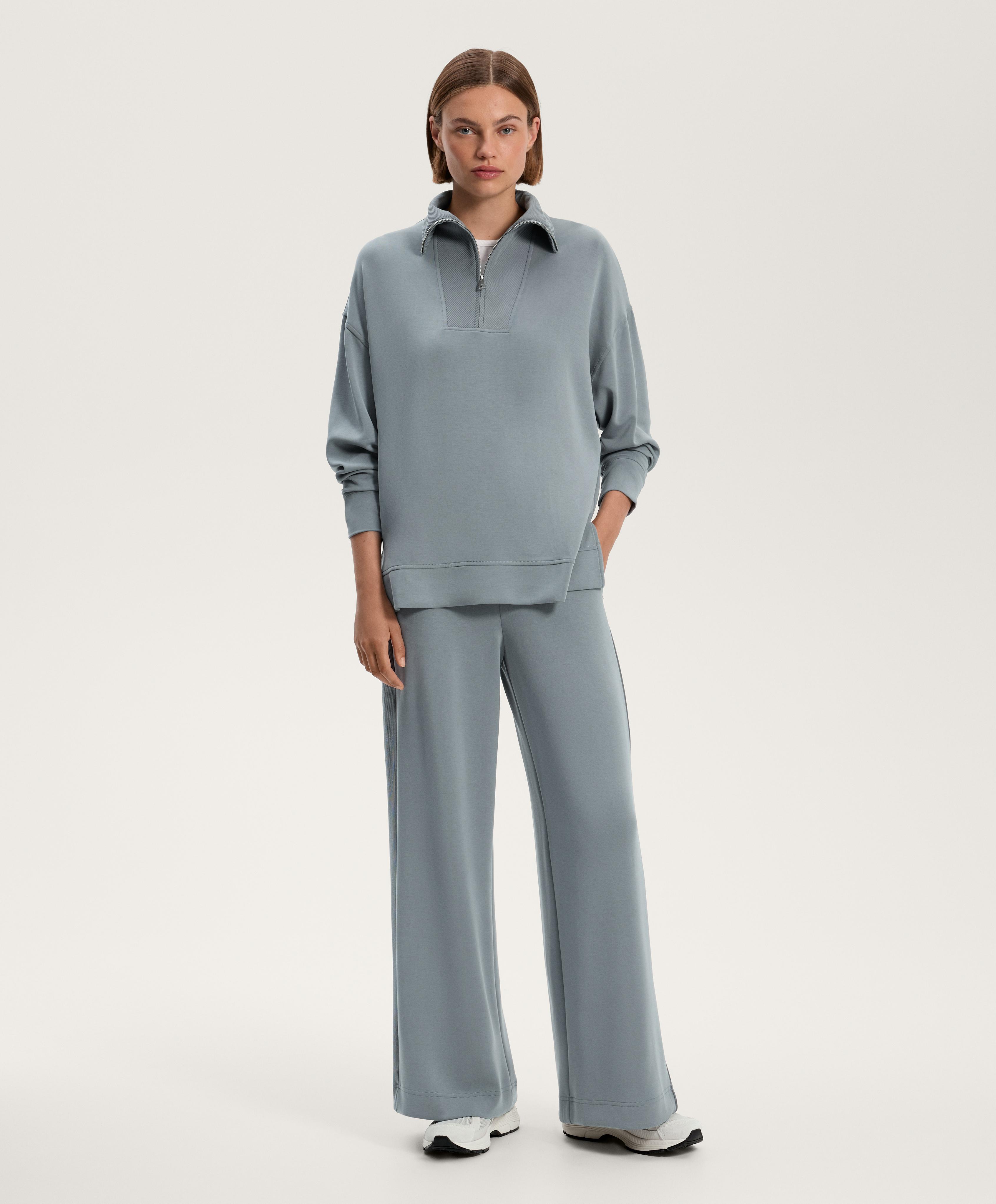 Sweat long col montant en modal au toucher doux - Soldes Sweat long col montant en modal au toucher doux - Soldes