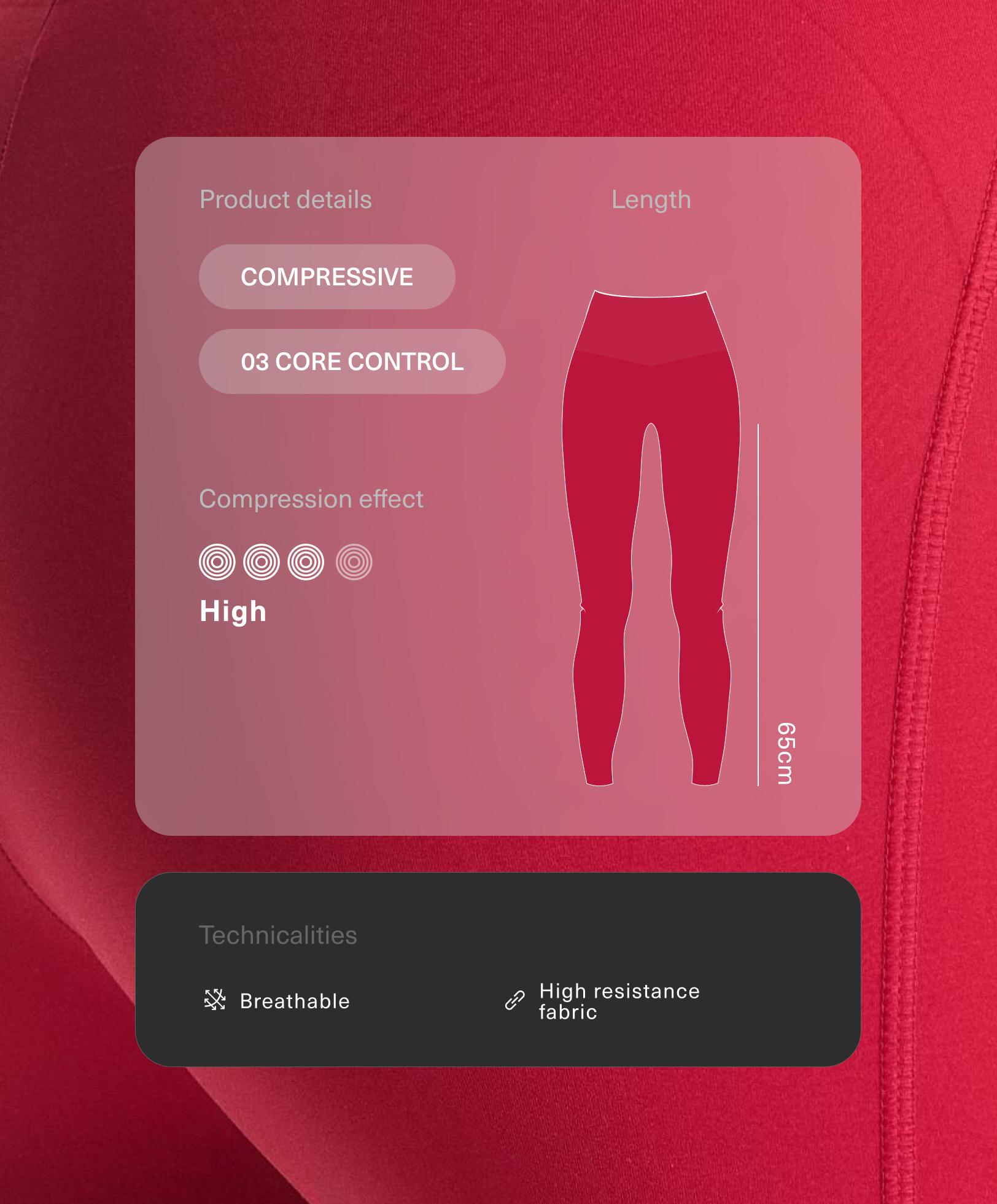 High-rise Compressive core-control ankle-length leggings