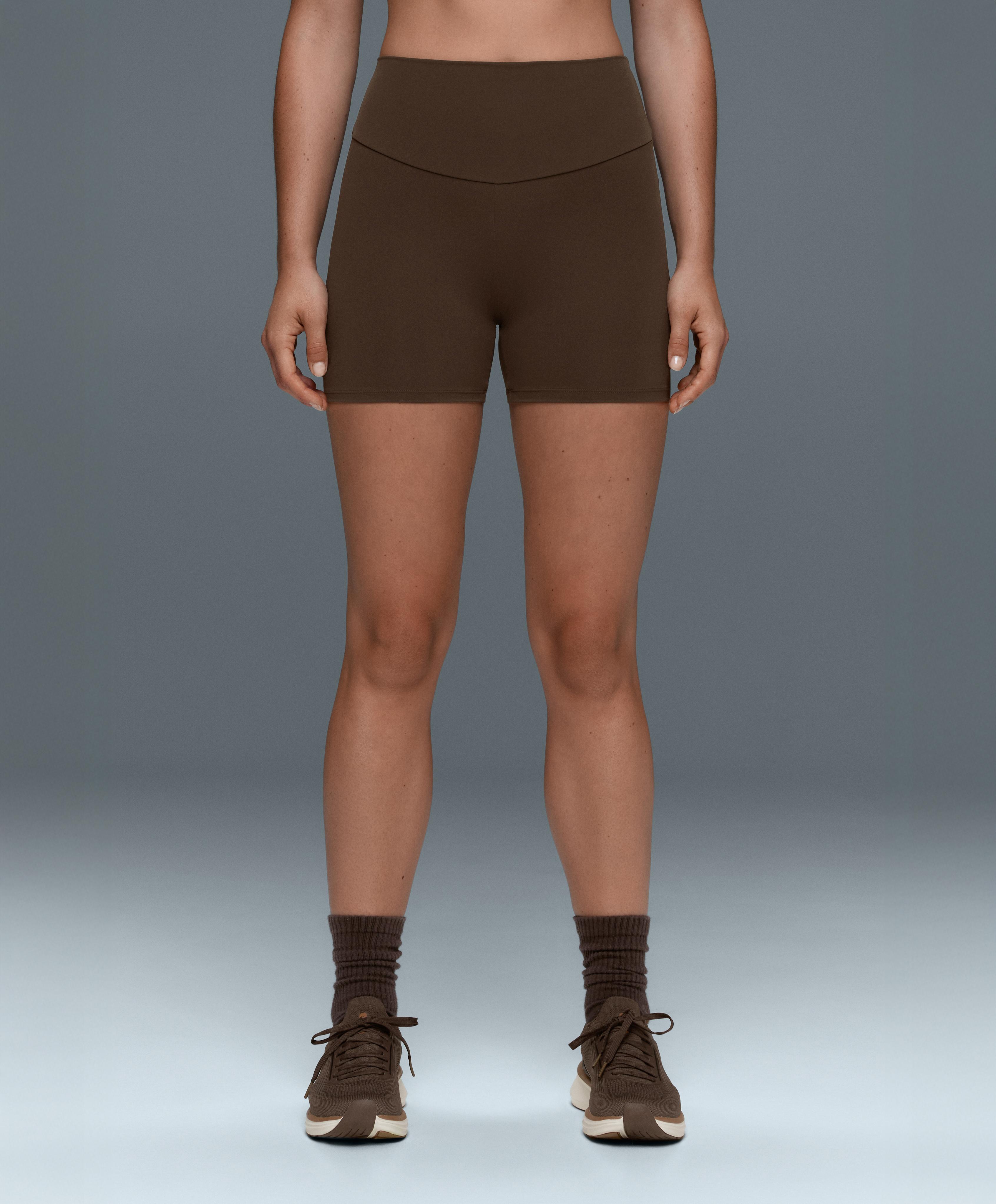 Comfortlux high-waisted 10cm hot pants — DARK BROWN