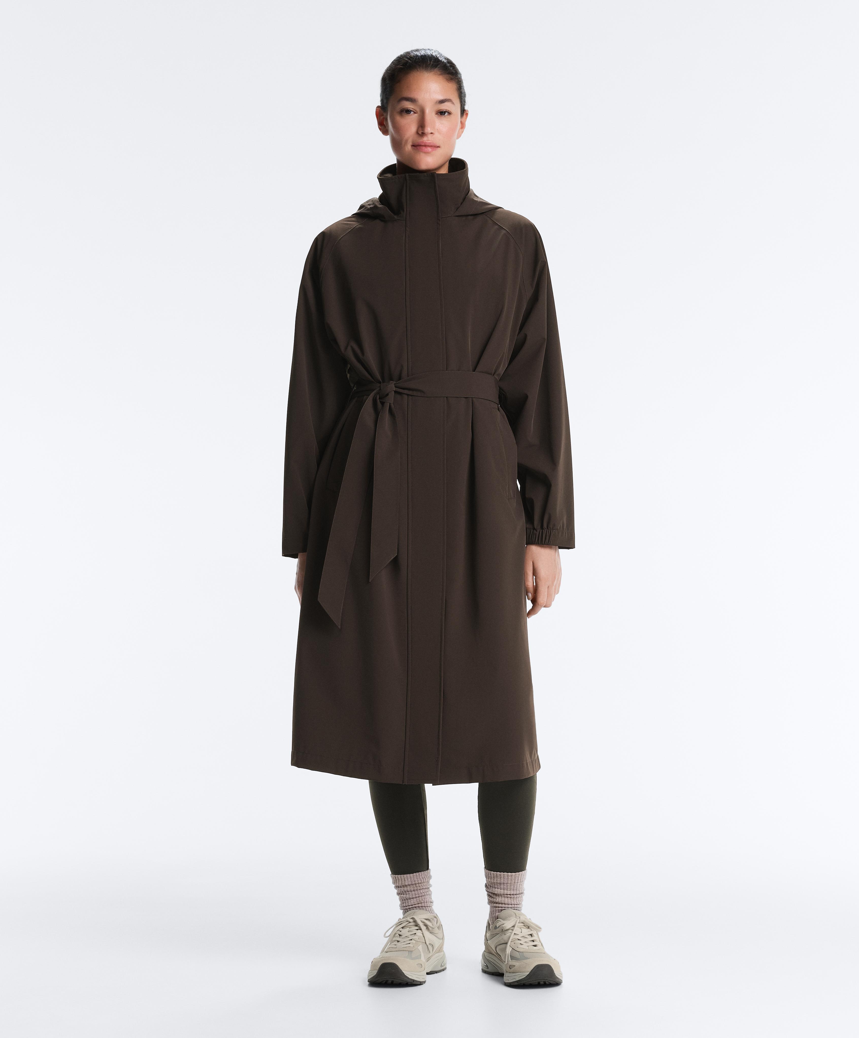 Long extra lightweight 10k waterproof jacket — BROWN