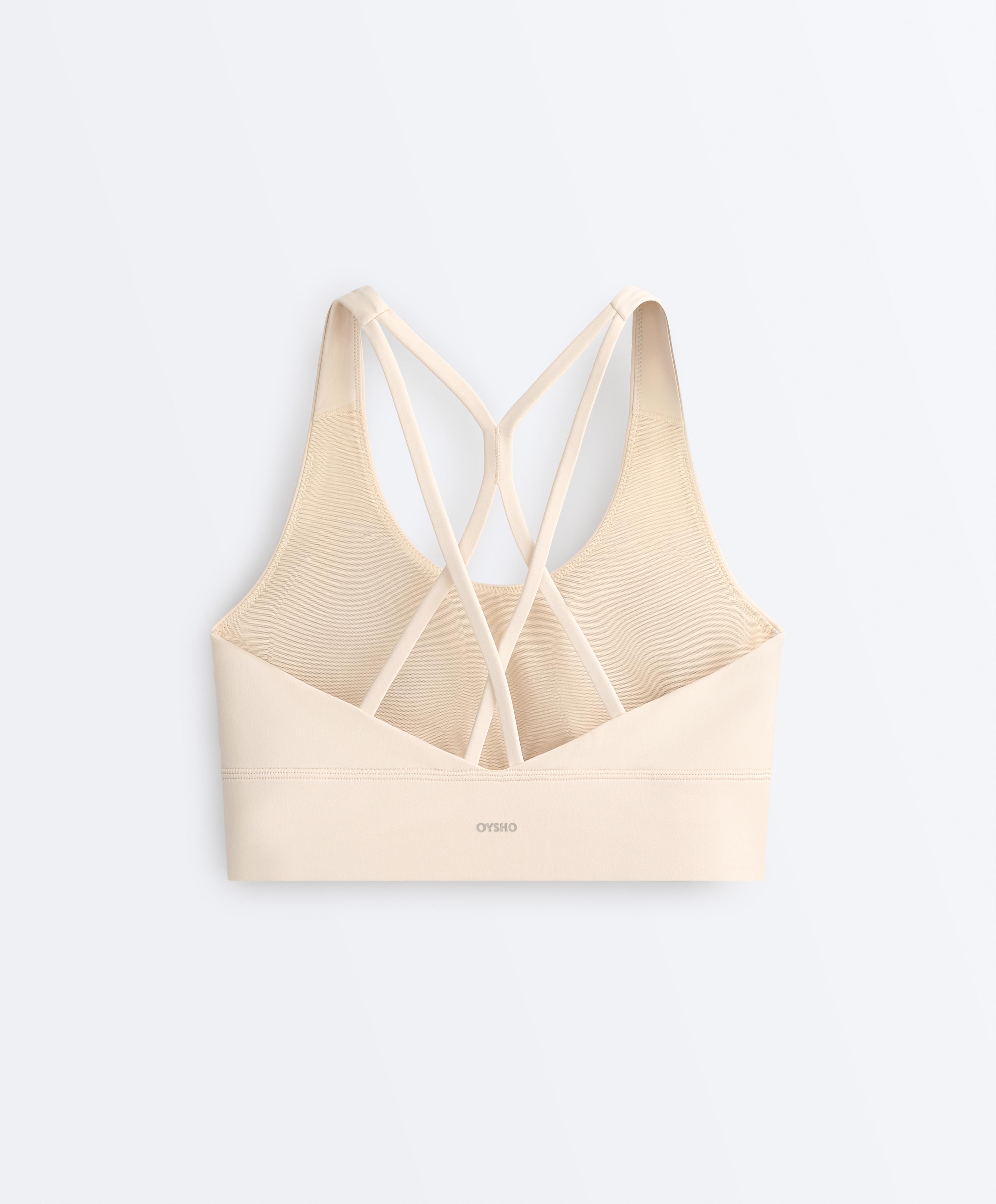 Medium-support Comfortlux sports bra with cups — SAND