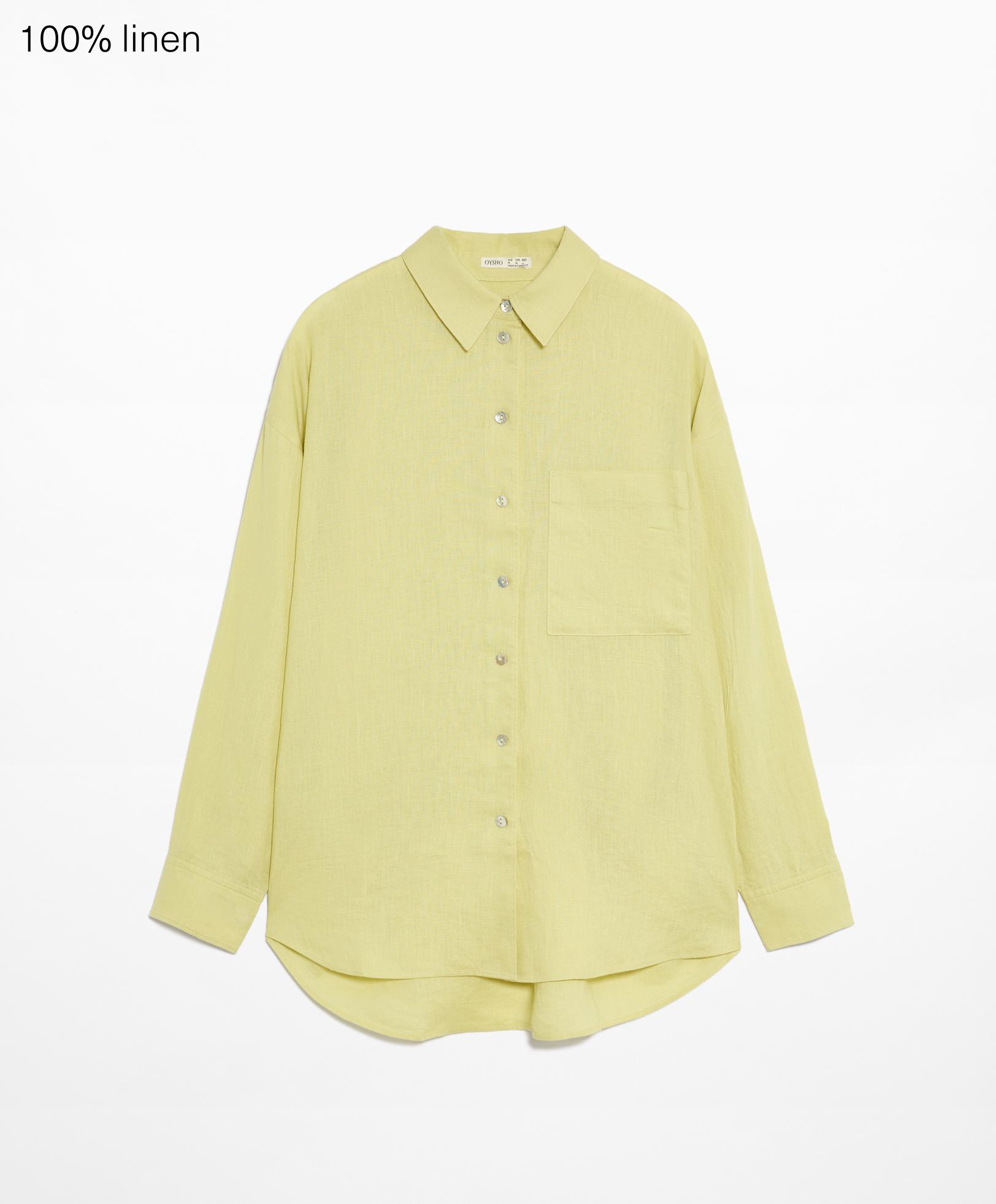 100% linen long-sleeved shirt