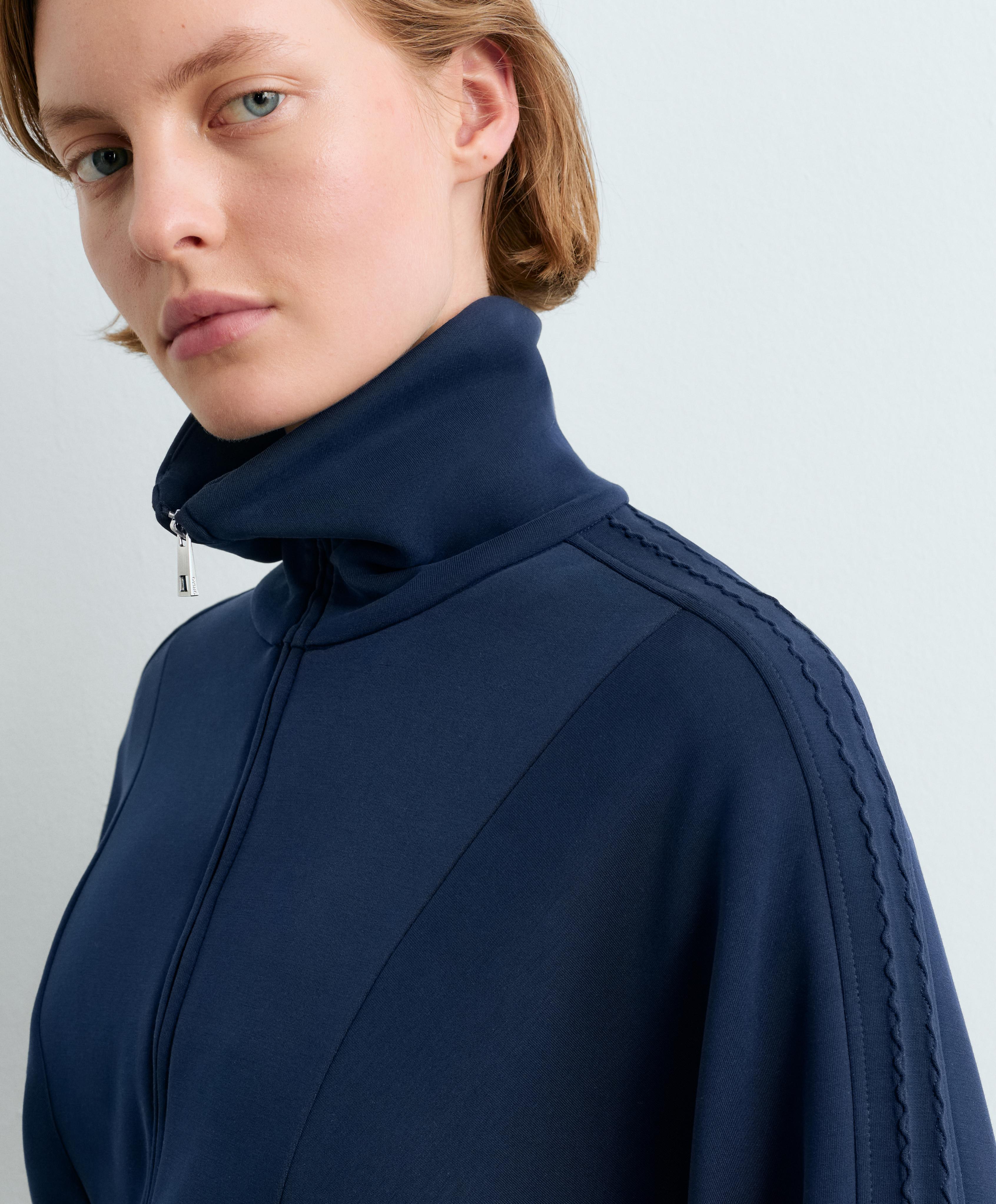 Soft-touch modal bomber jacket — NAVY BLUE