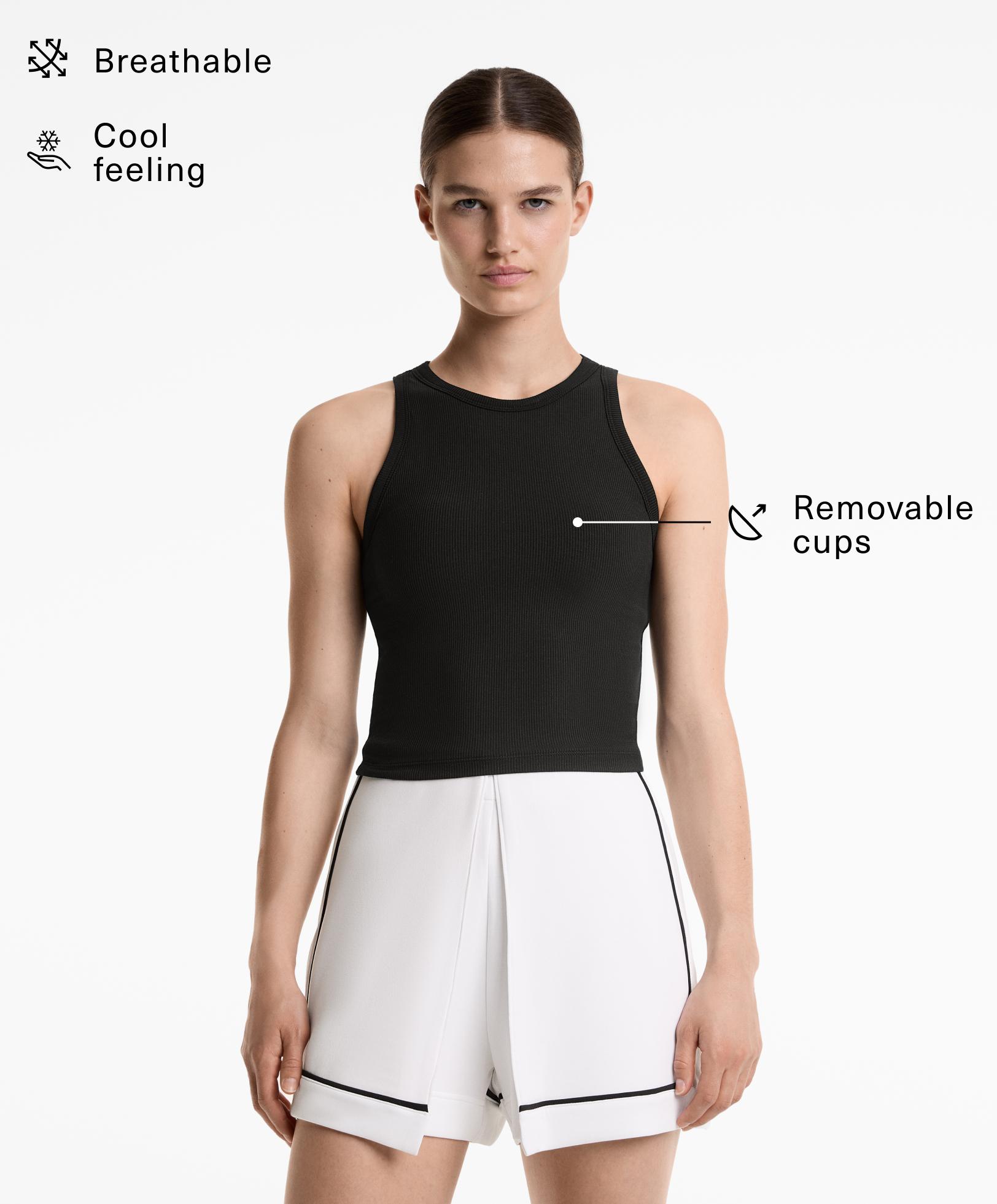 Rib modal blend long tank top