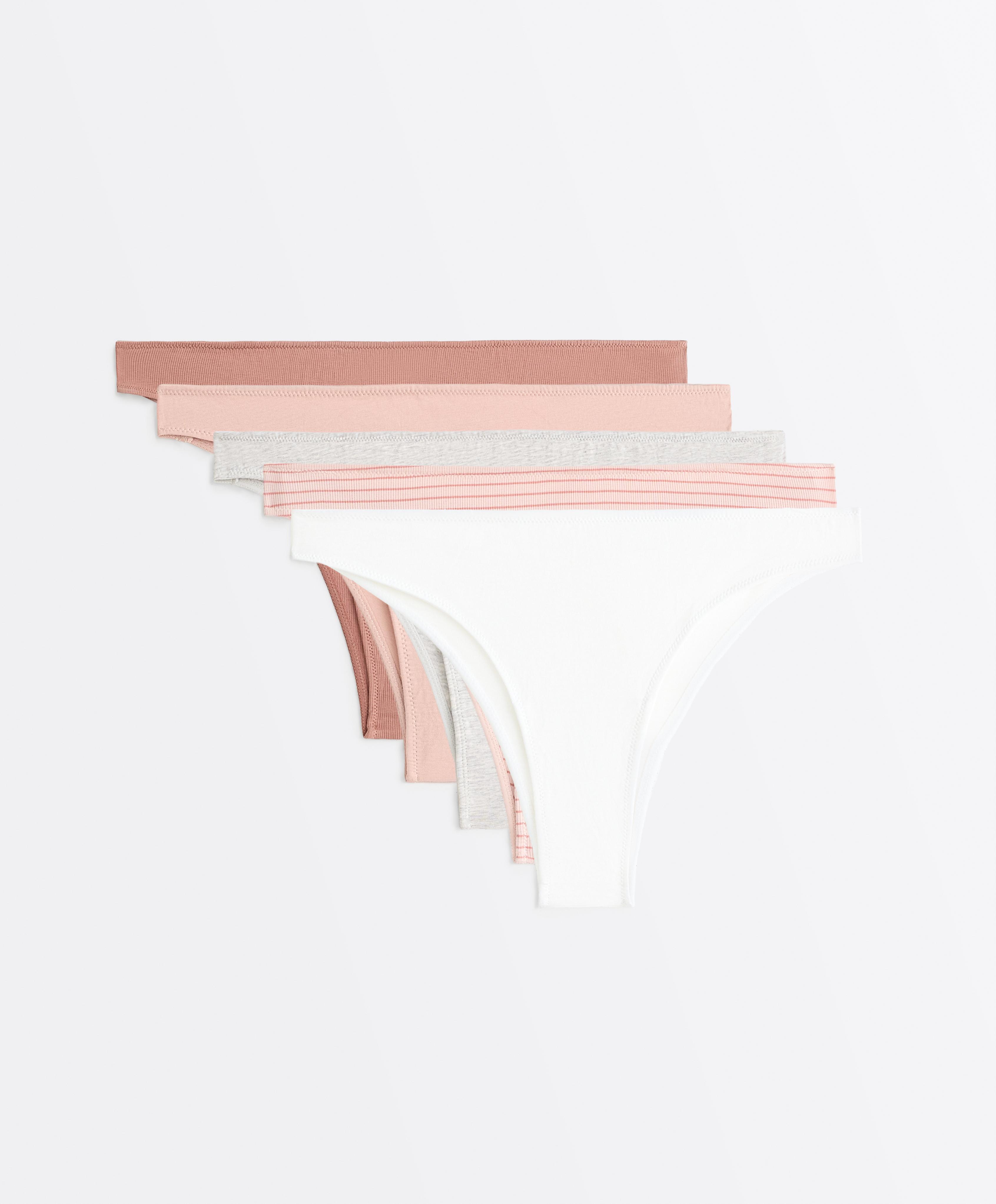 5 slips brésiliens en mélange de coton