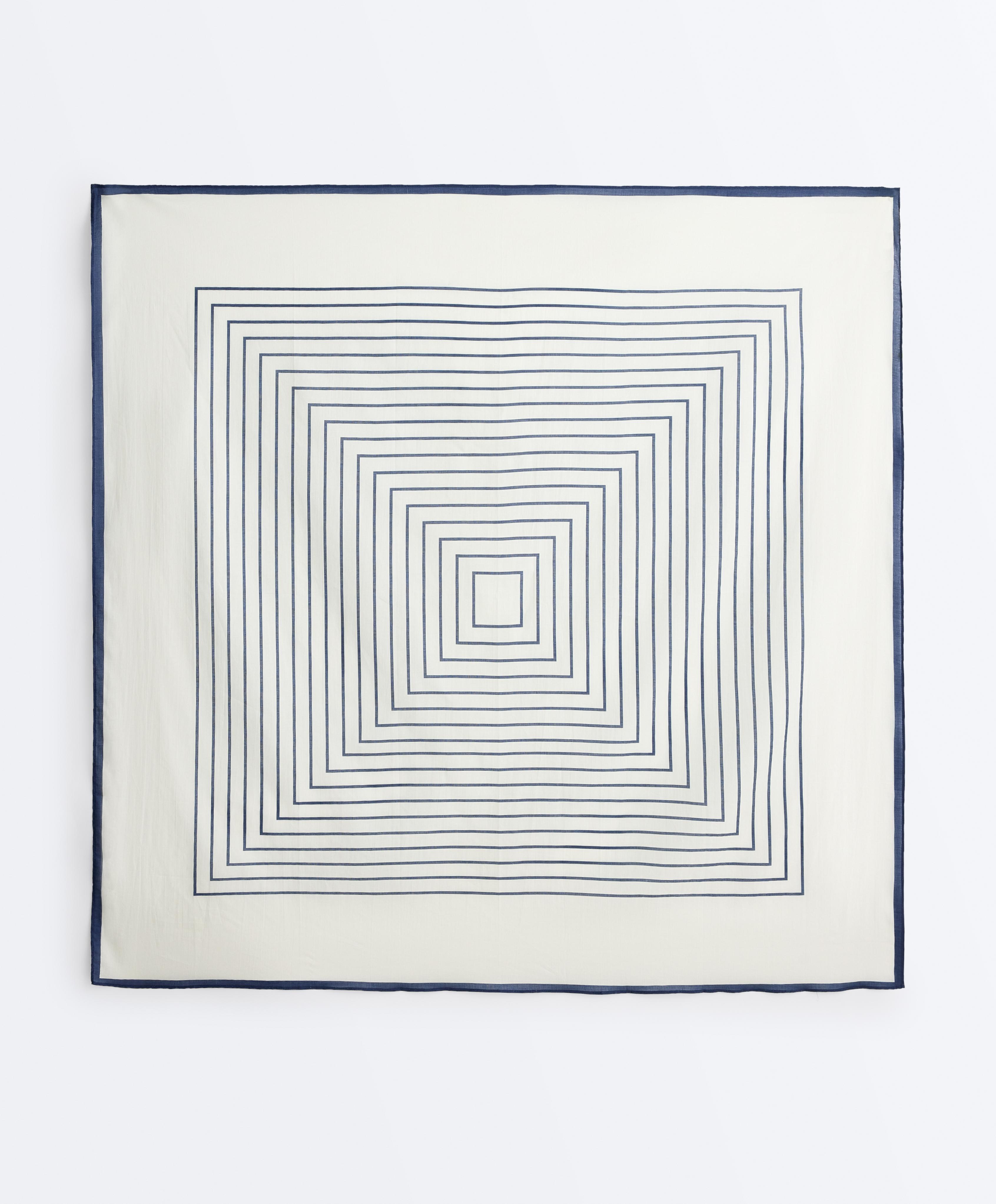 100% cotton stripe scarf — NAVY BLUE