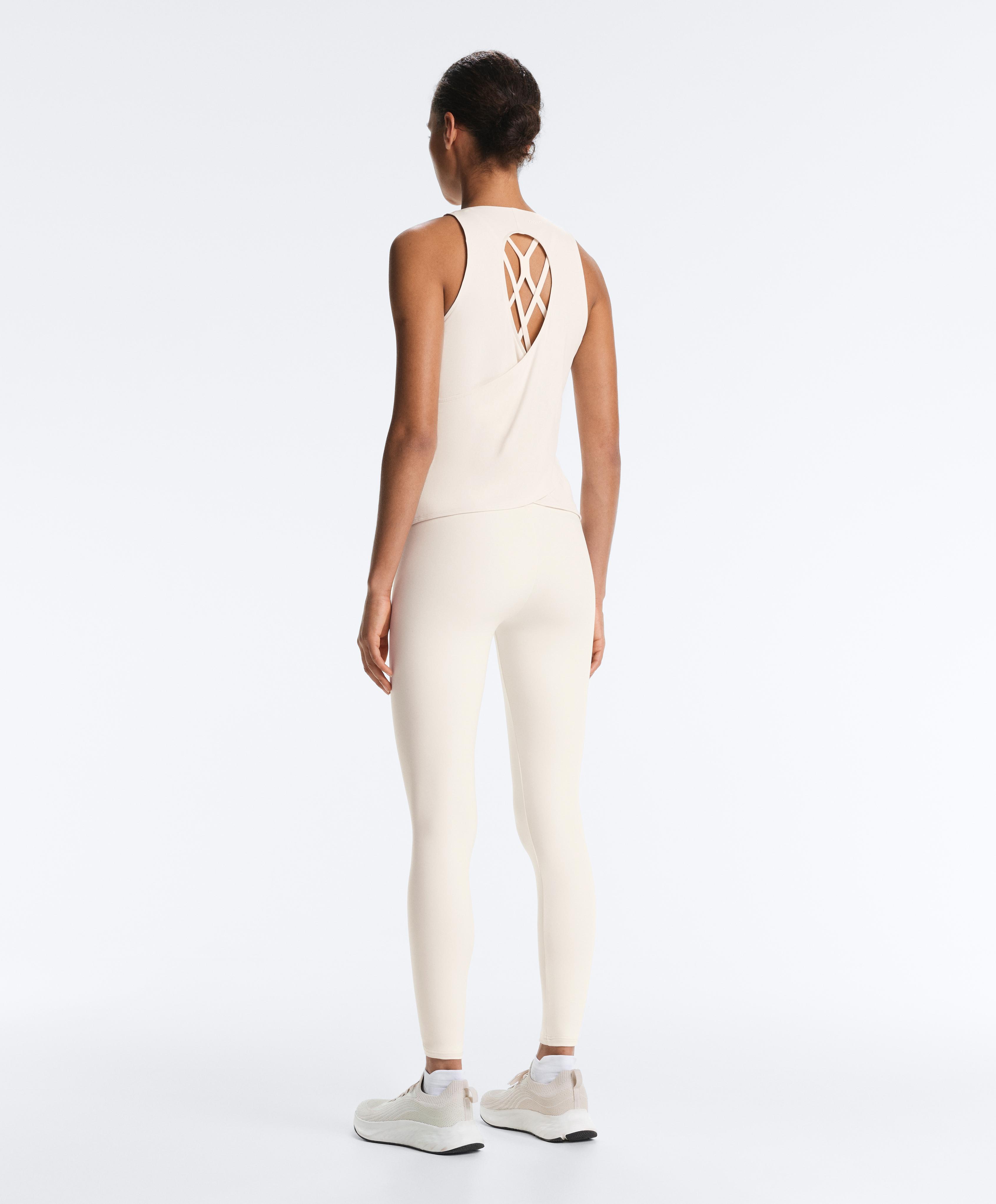 Comfortlux cross-back T-shirt — PALE ECRU
