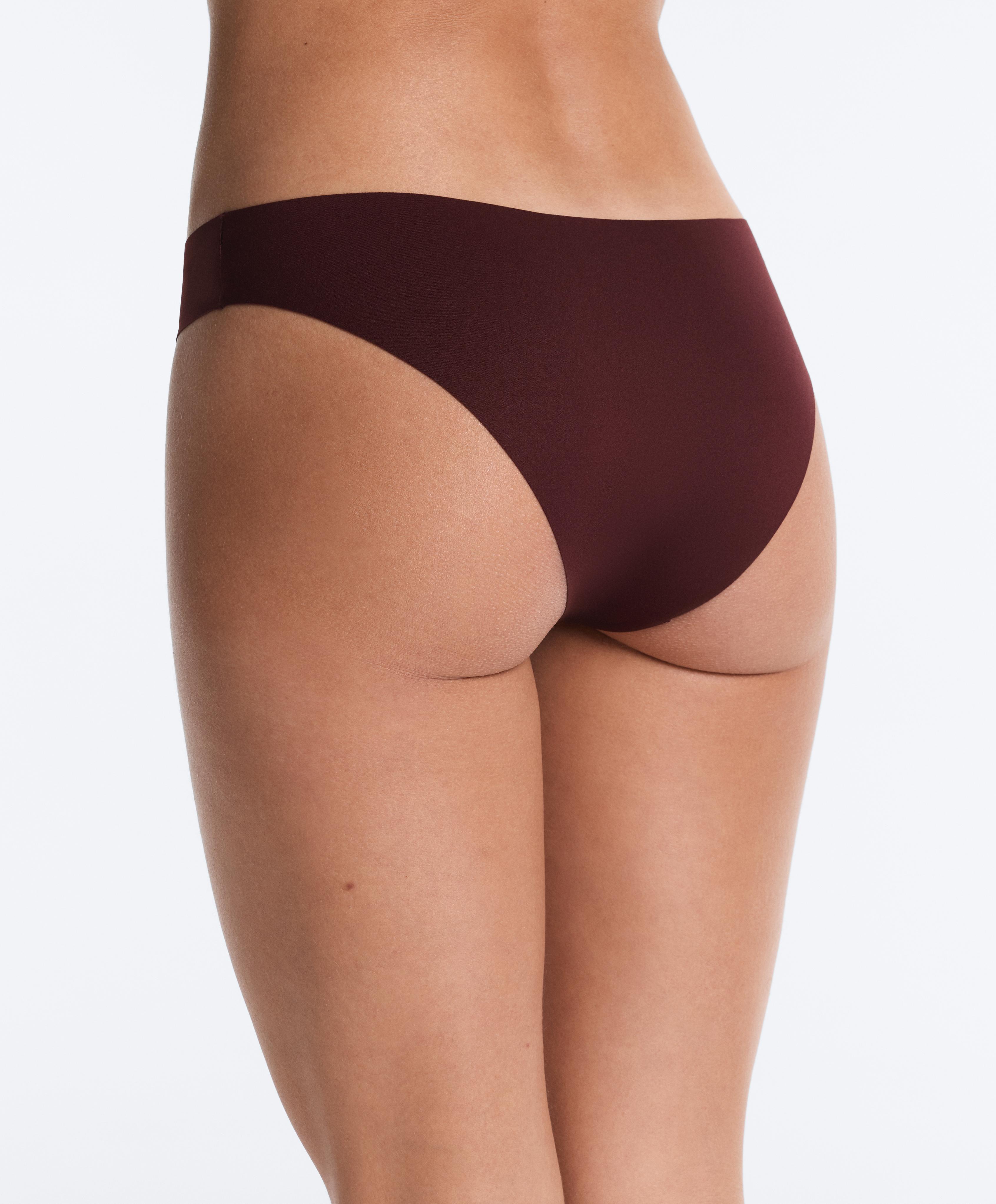 5 invisible laser-cut V-cut polyamide blend classic bikini briefs — SOFT PINK