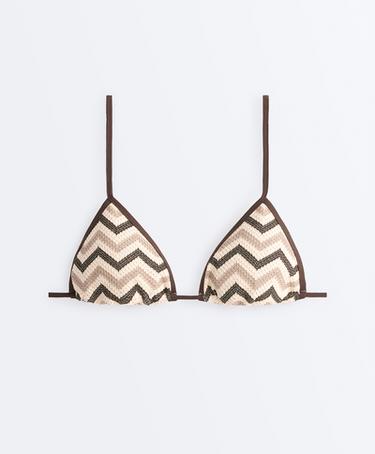 Zigzag crochet triangle bikini — ECRU 9