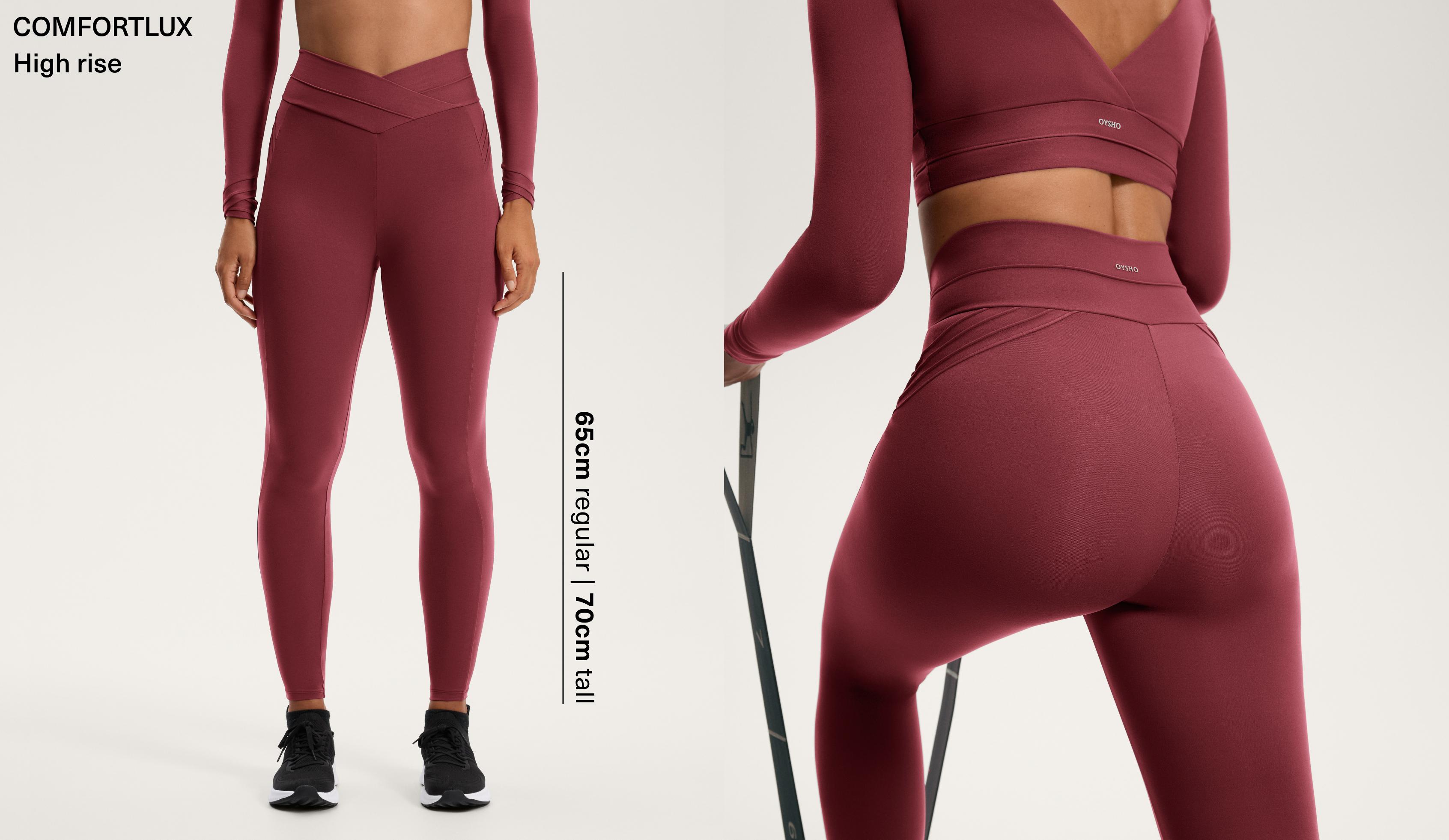 Ankellange Comfortlux leggings med V-talje og ribdetalje