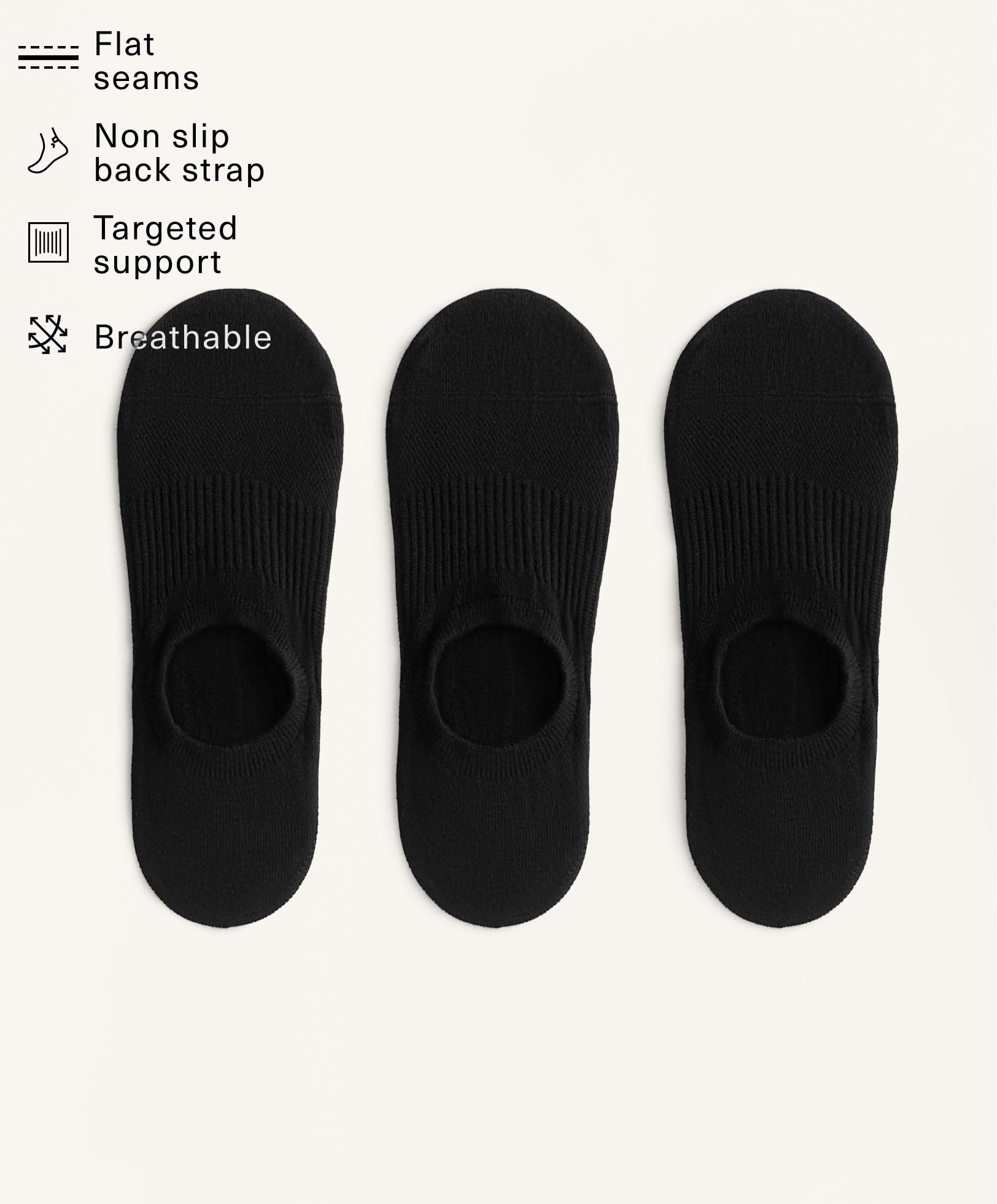 3 pares de calcetines invisibles mezcla algodón deportivos high cut
