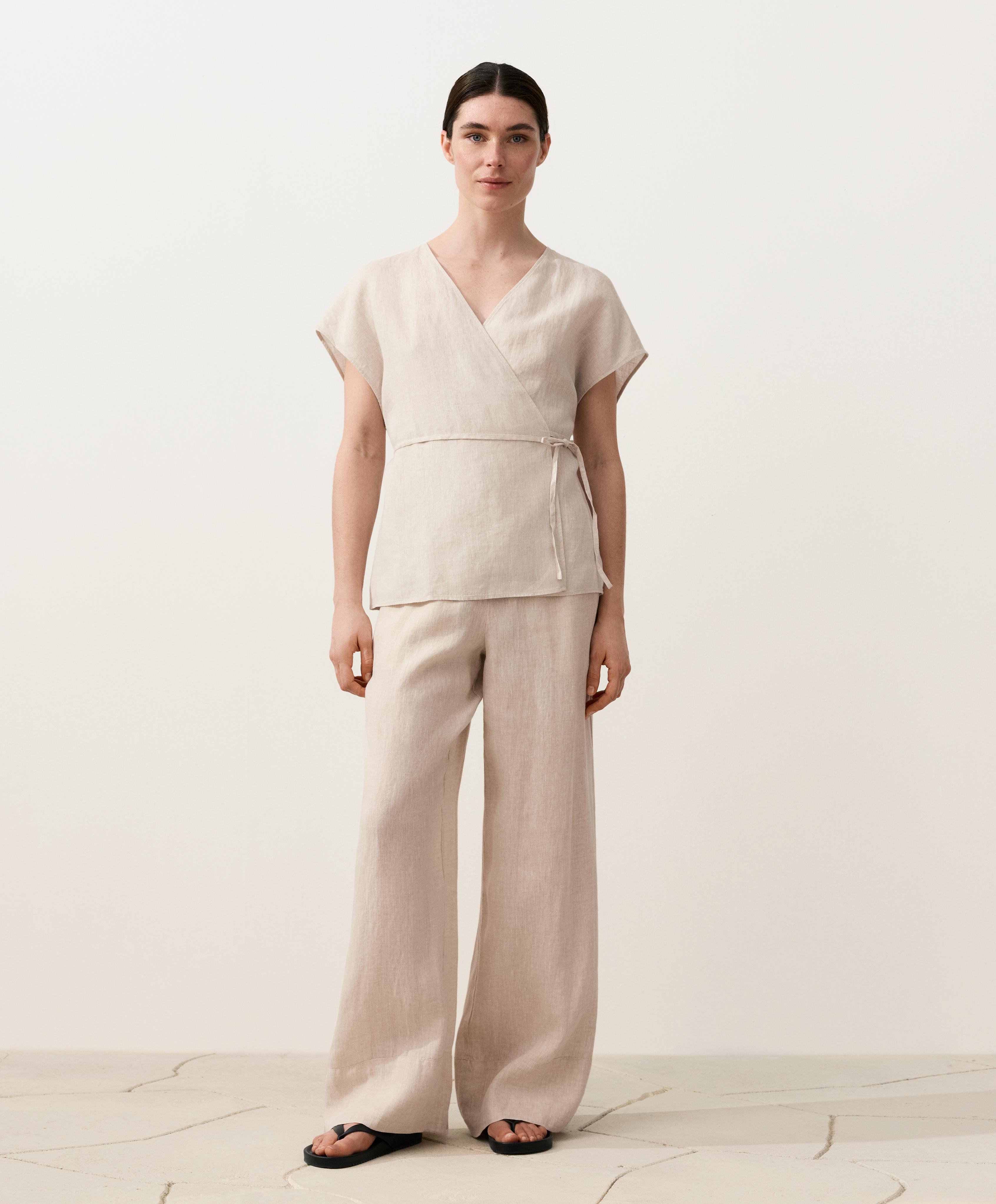 Blusa cruzada lazo 100% lino Blusa cruzada lazo 100% lino