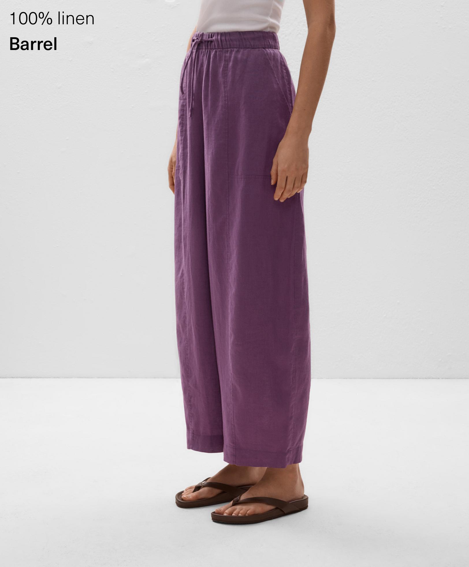 100% linen barrel trousers - Sale