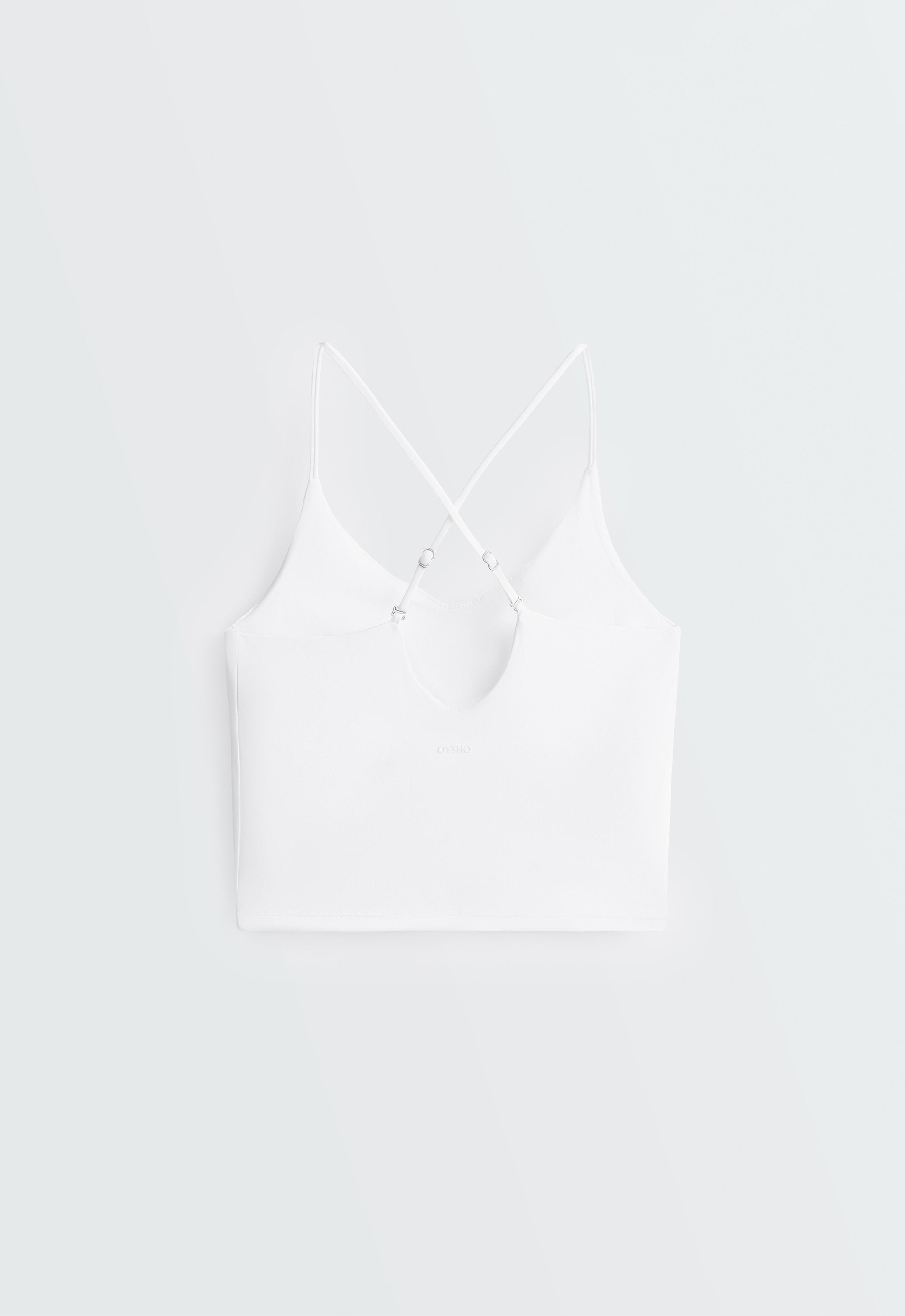 Comfortlux strappy tank top with cups — WHITE 