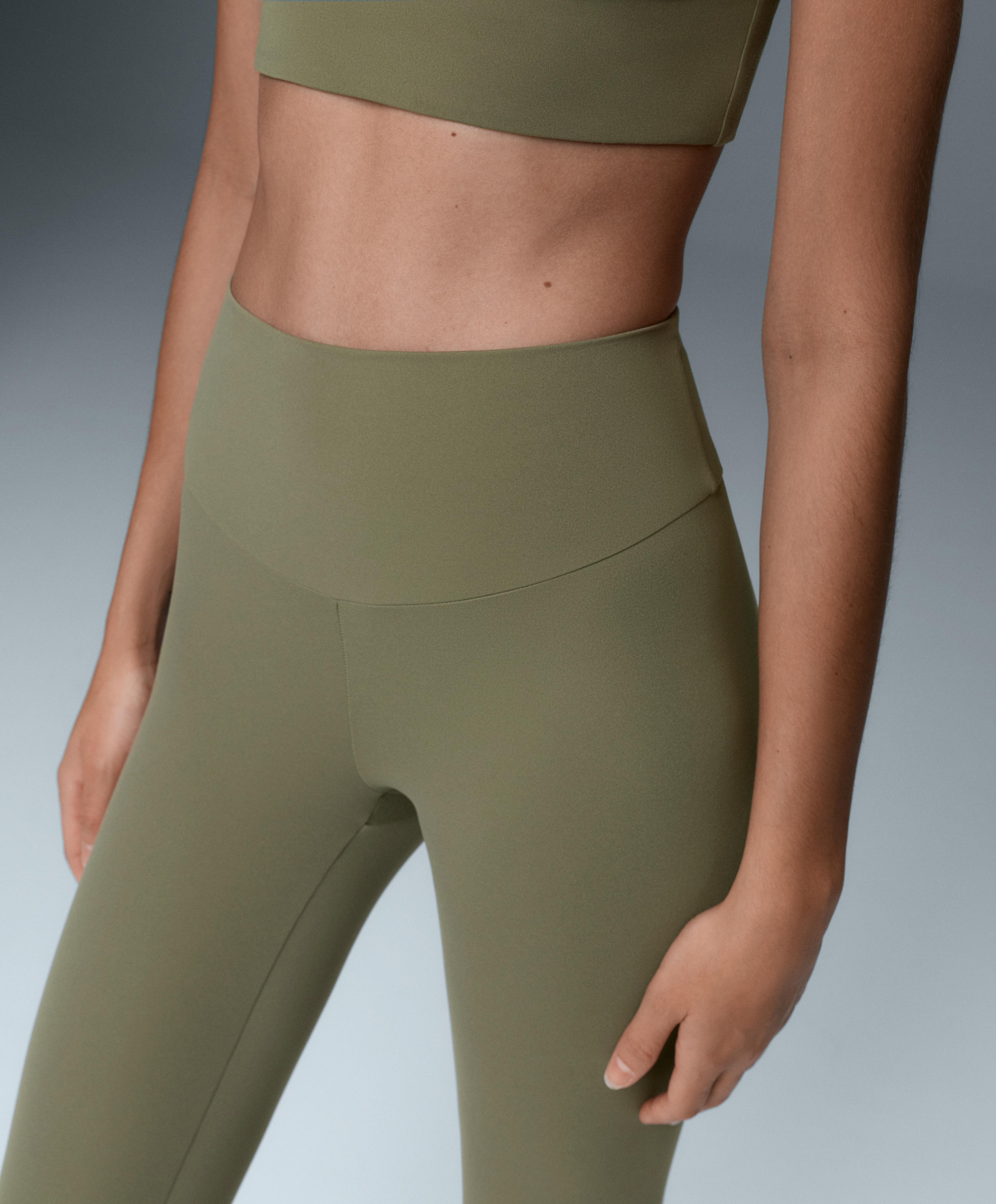 Comfortlux high-waisted ankle-length leggings — DARK KHAKI