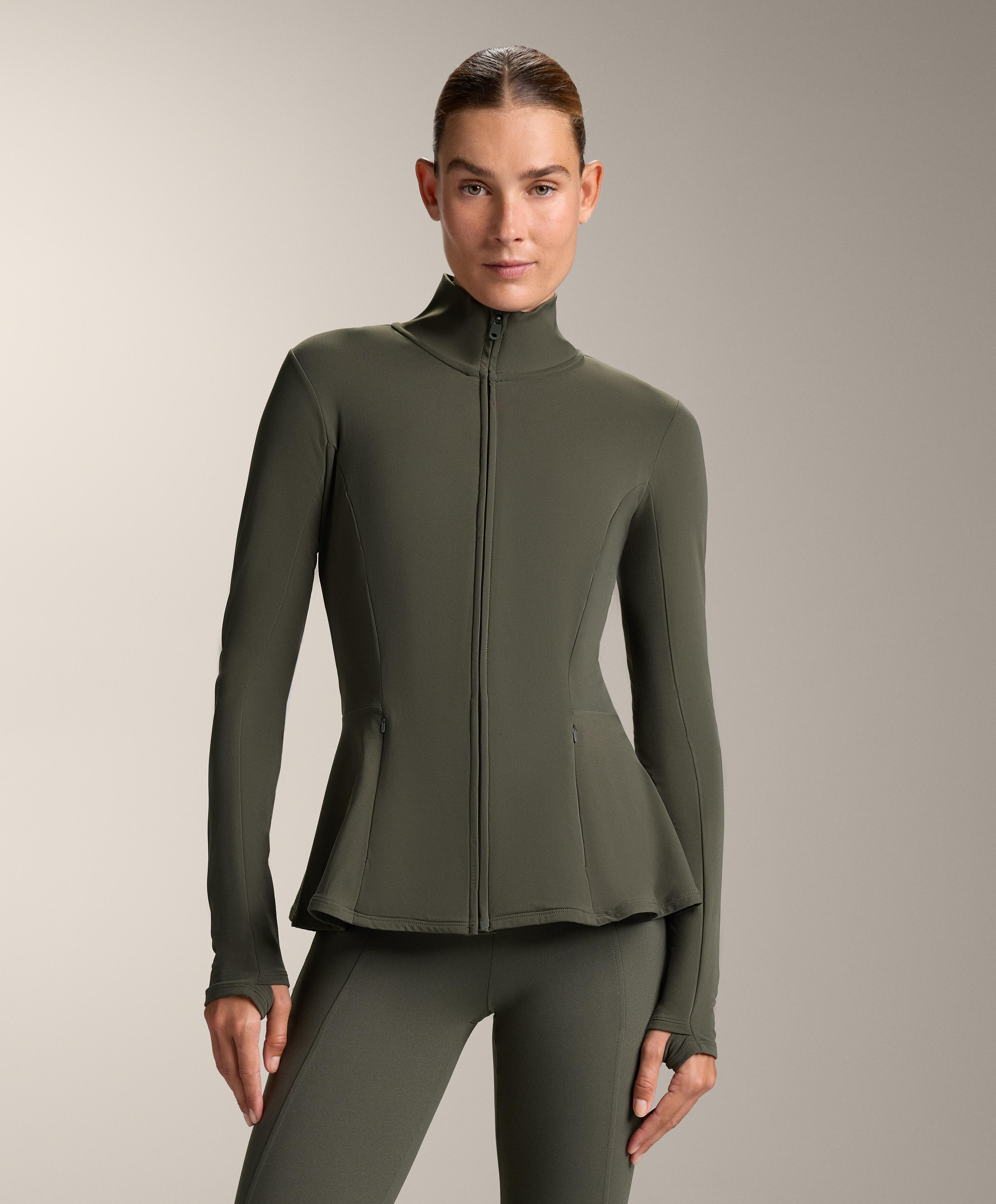 Light warm technical peplum jacket