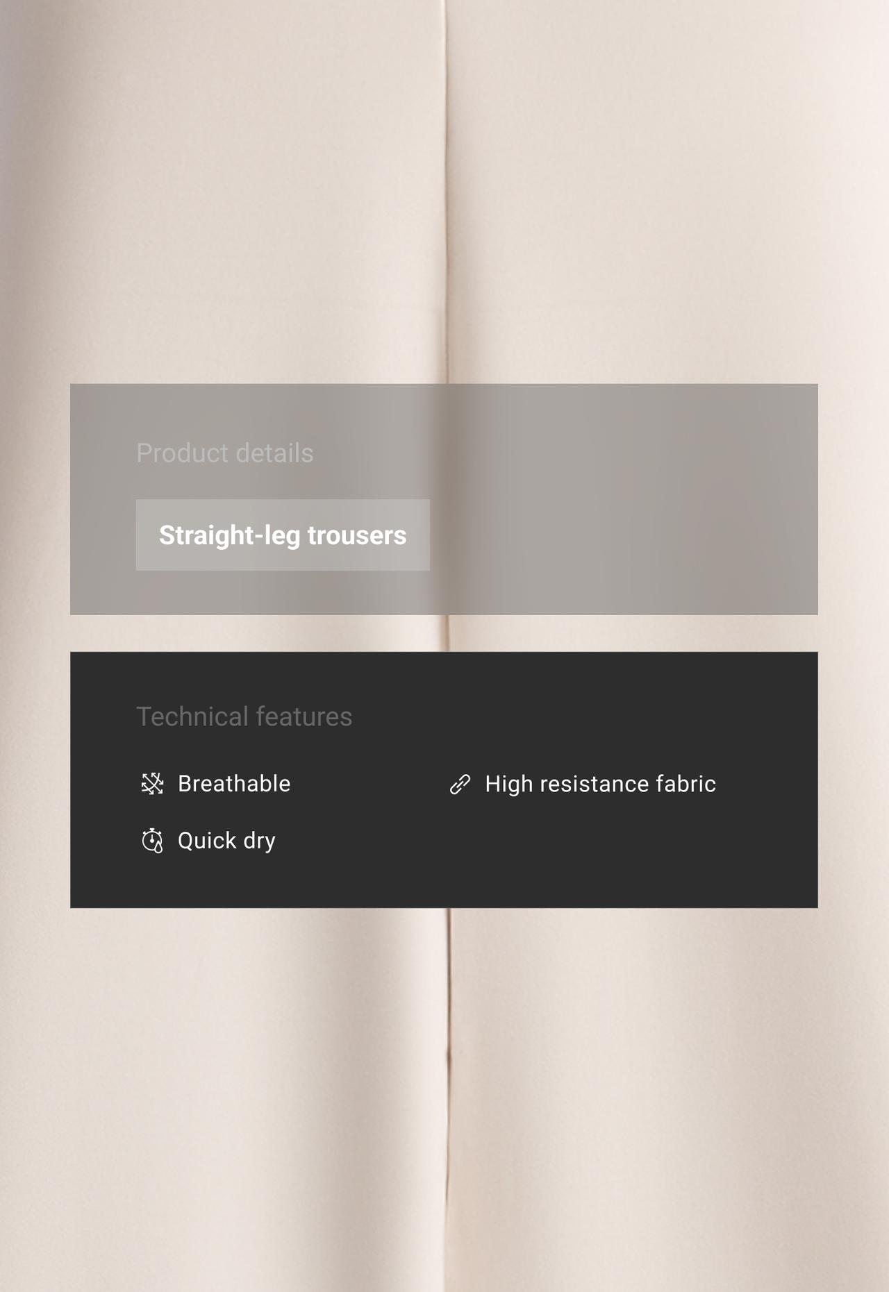 High-waist straight-leg neoprene-effect piping trousers — OATMEAL