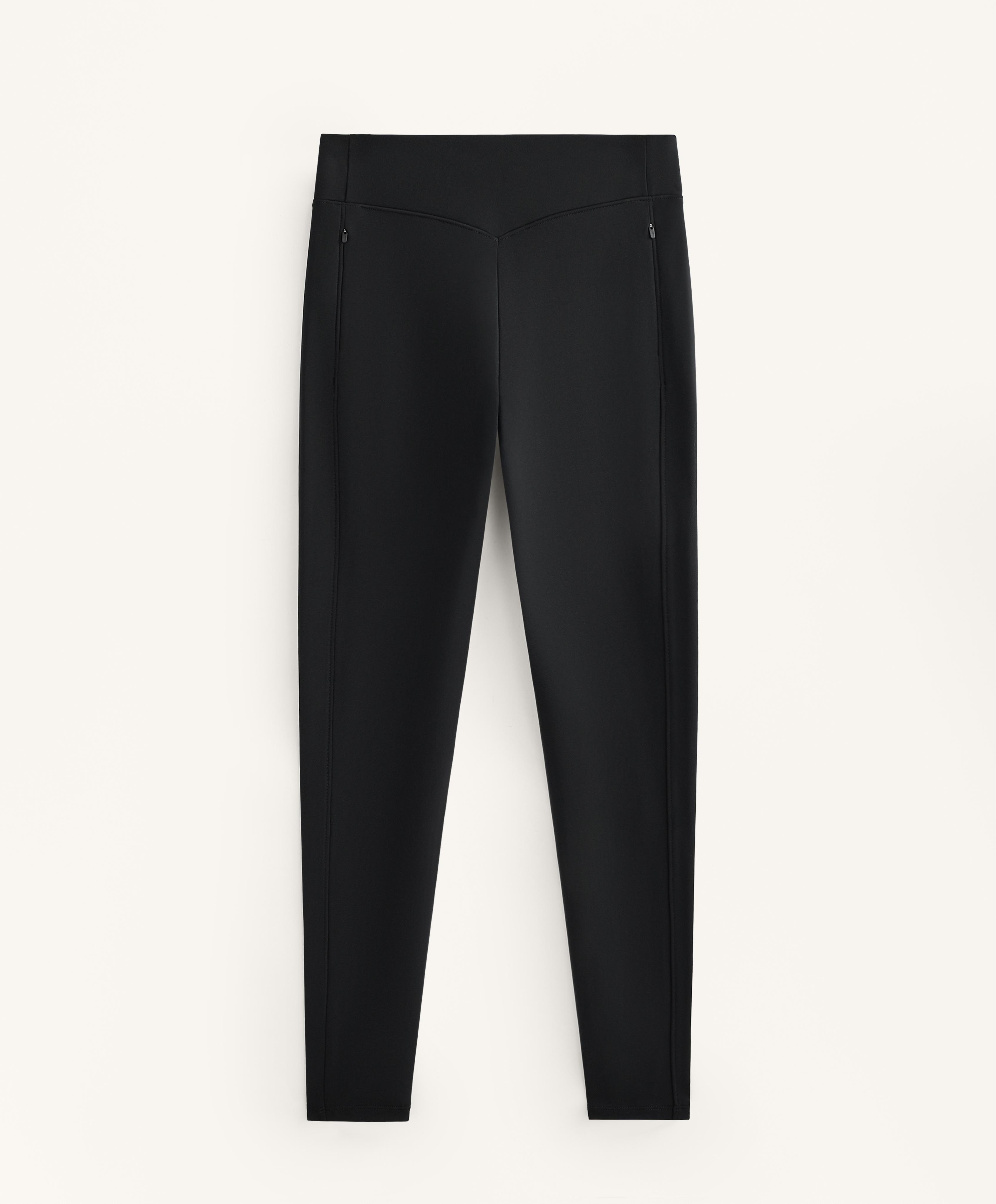 Warm high-rise ankle-length leggings with pockets 70 cm — BLACK