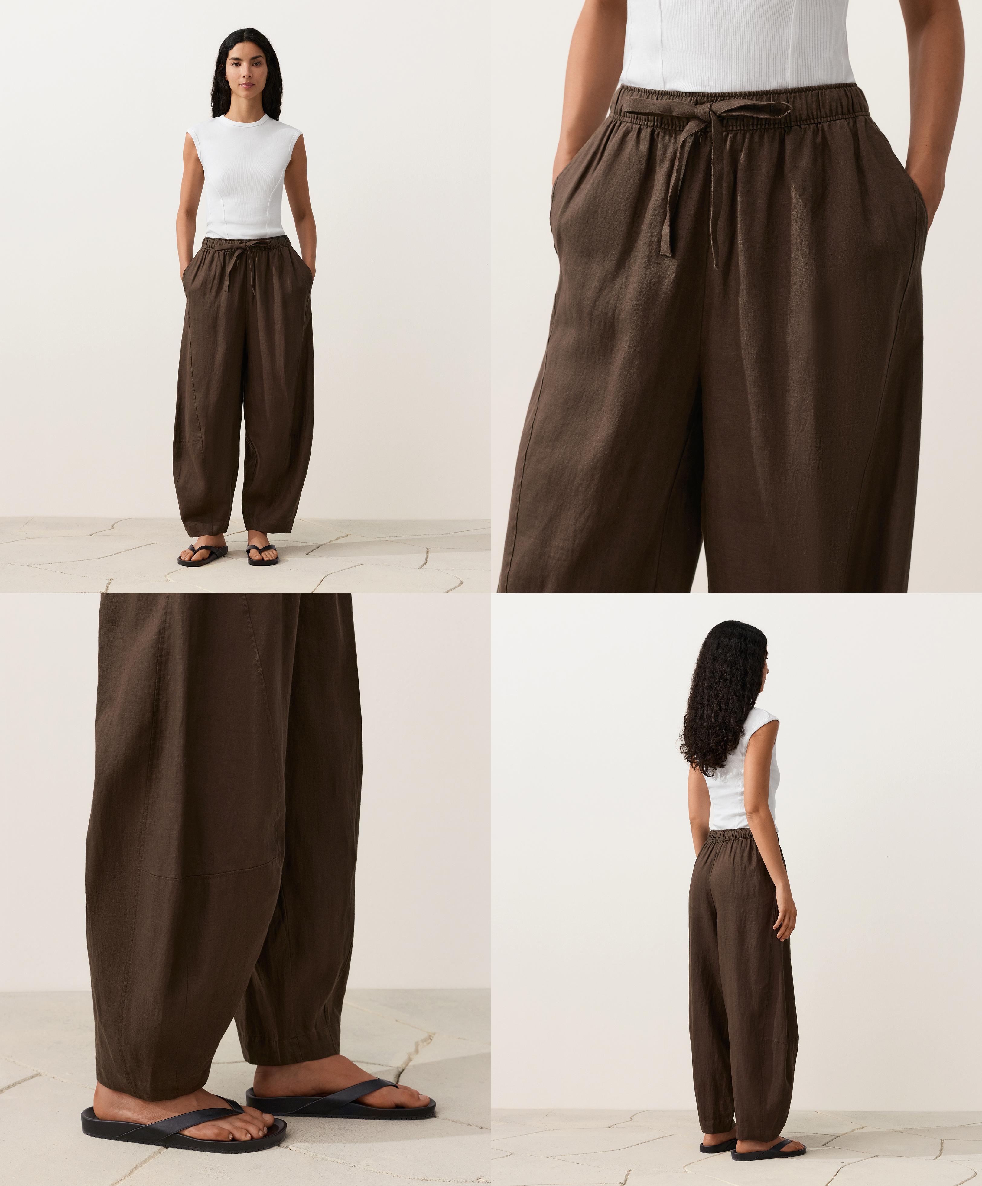 100% linen balloon trousers 100% linen balloon trousers