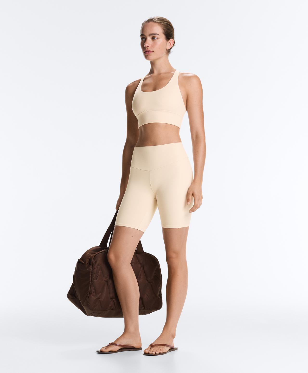 Medium support Comfortlux sports bra with cup — SAND