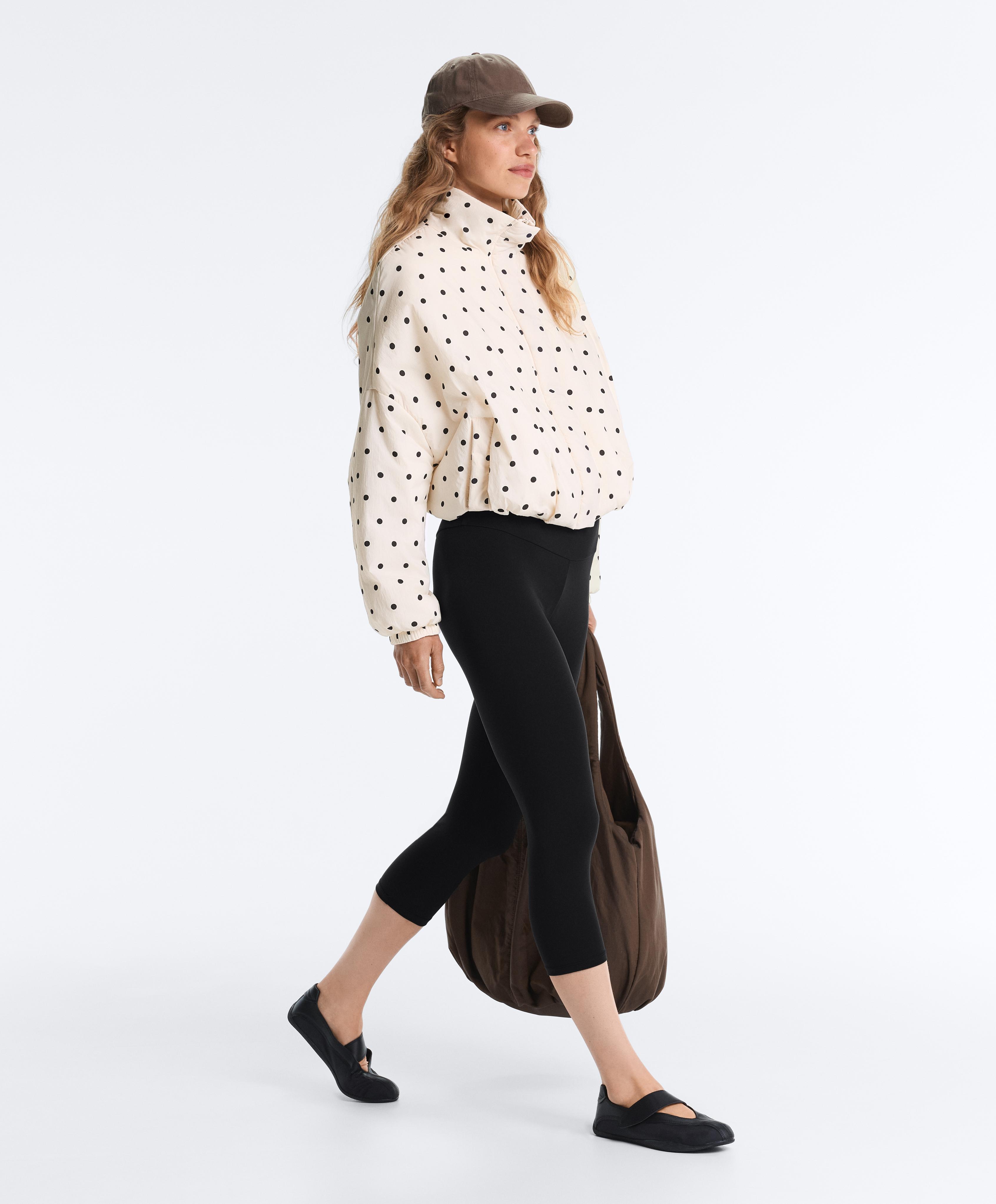Water-repellent FELLEX® AEROGEL polka dot padded jacket — PALE ECRU