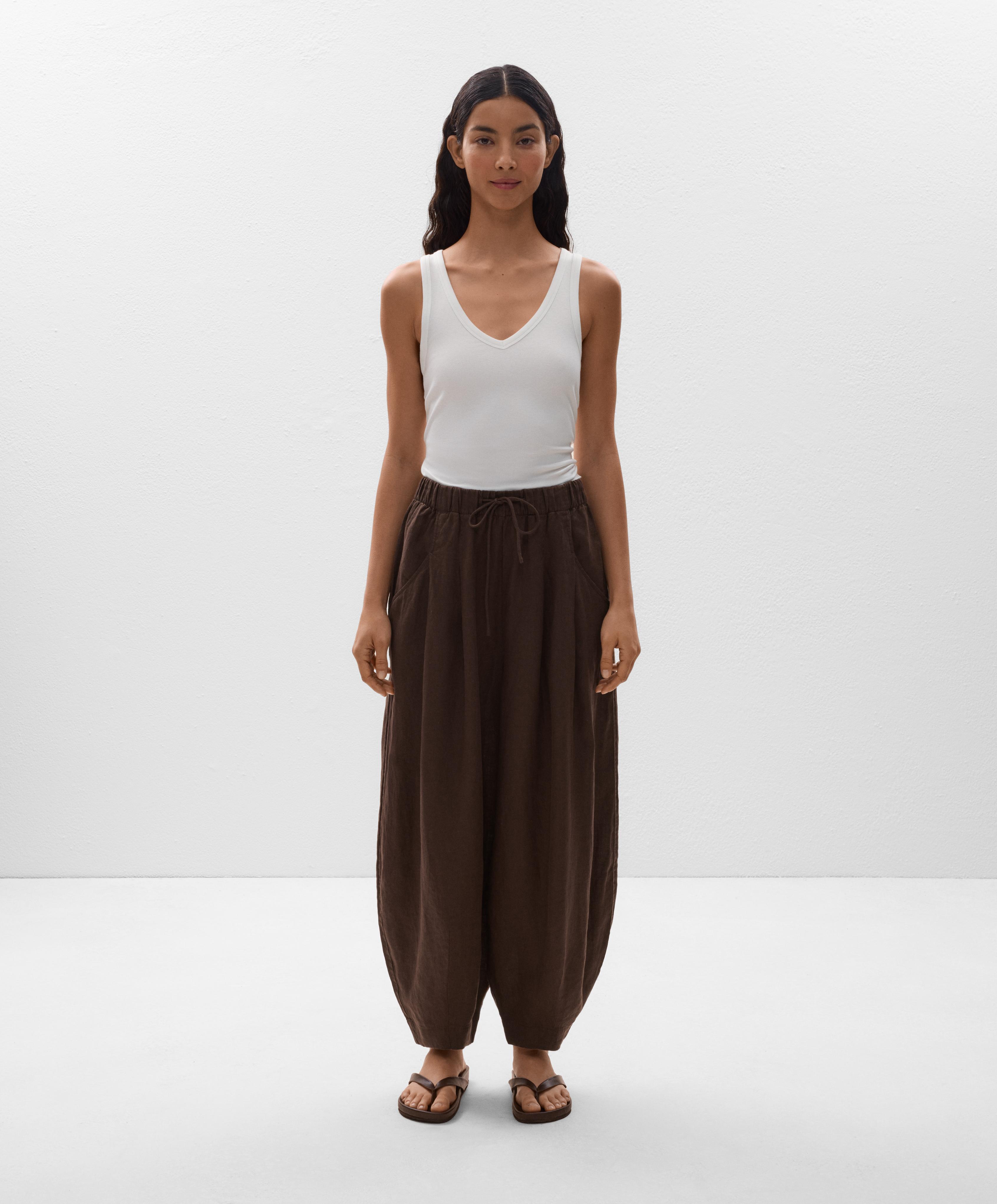 Balloon панталони од 100% лен - Намалениe Balloon панталони од 100% лен - Намалениe