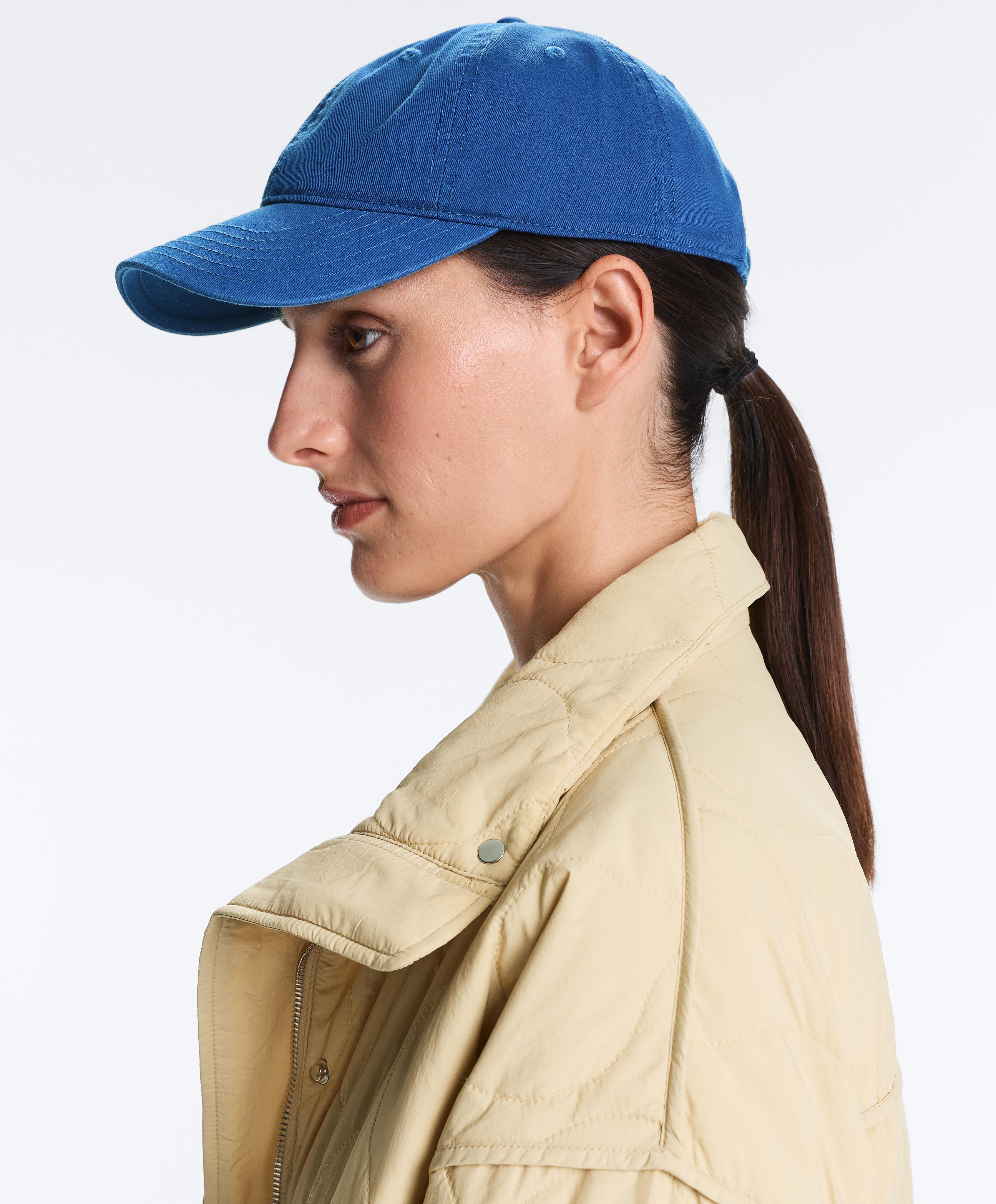 Washed-effect 100% cotton cap — COBALT