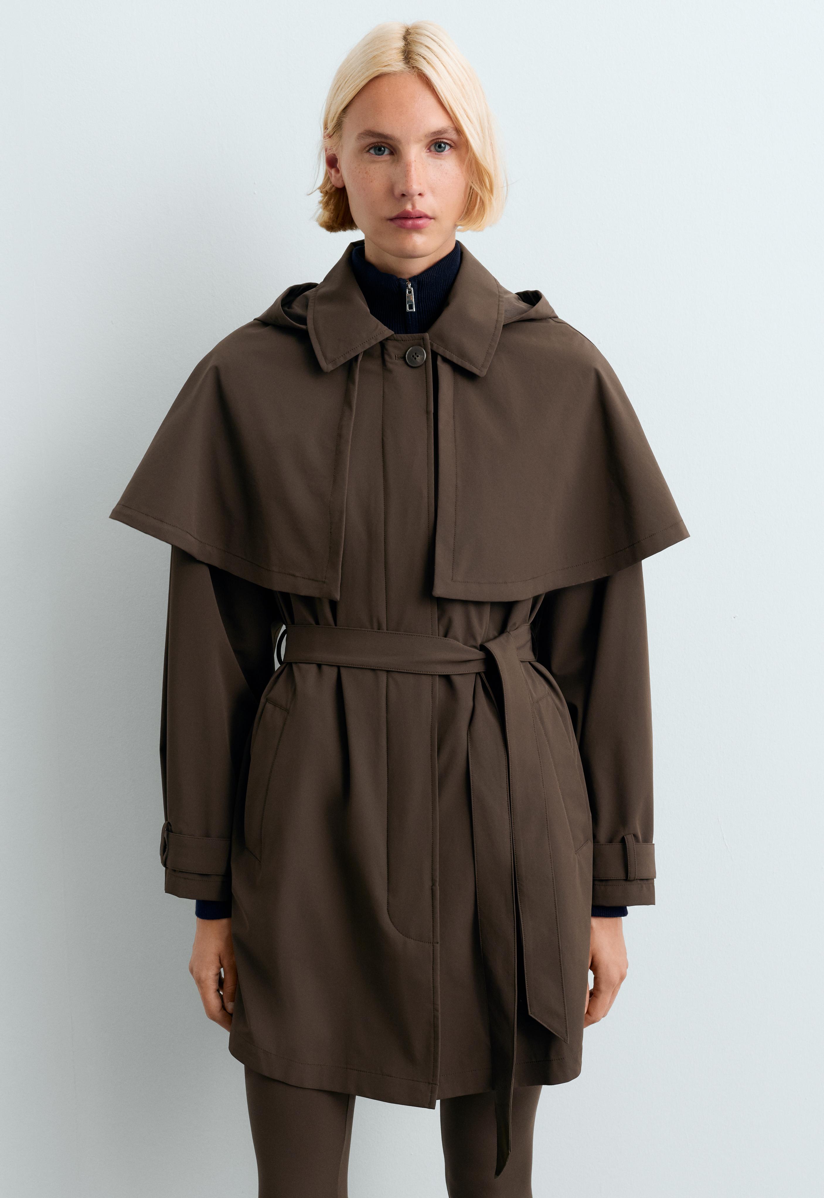 Veste longue extra légère imperméable 10 k à cape